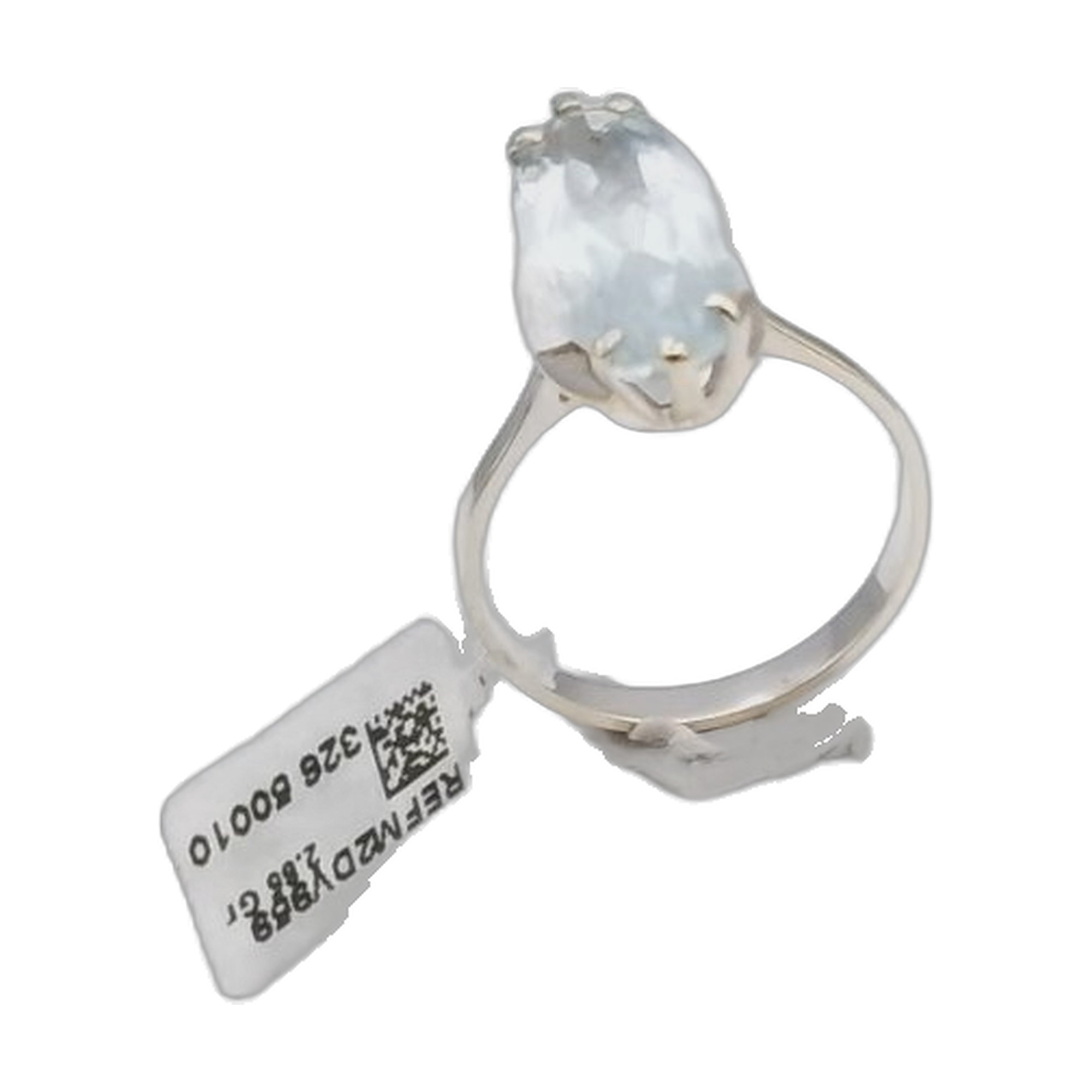 bague or blanc aigue marine claire — vue 6