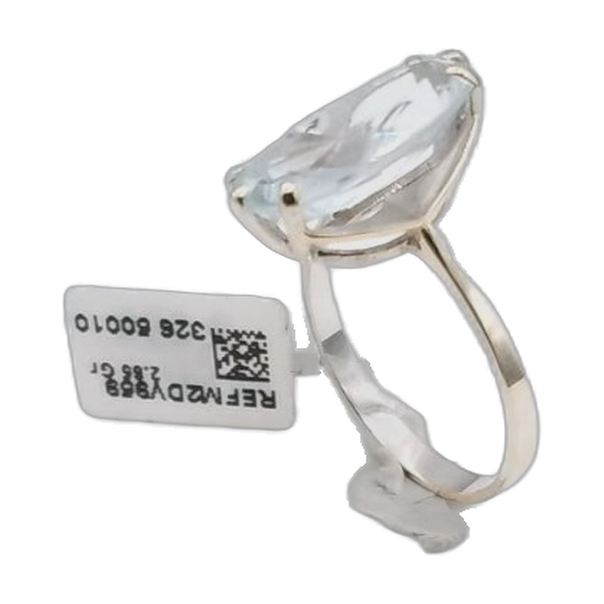 bague or blanc aigue marine claire — vue 7