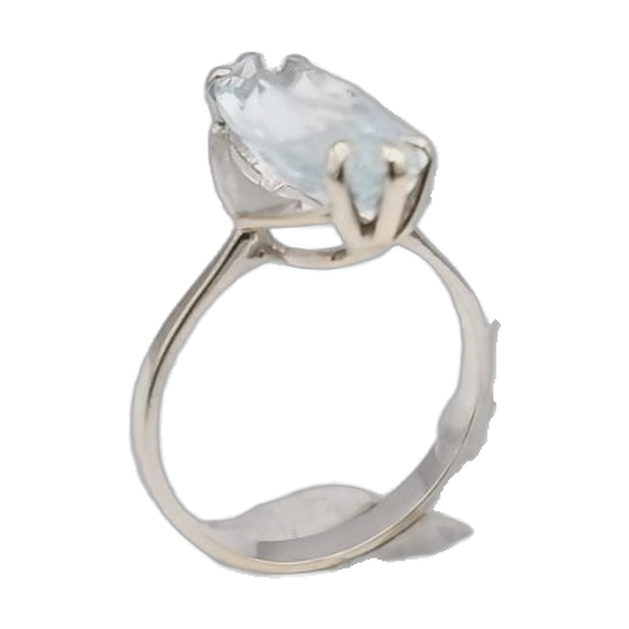 bague or blanc aigue marine claire — vue 9