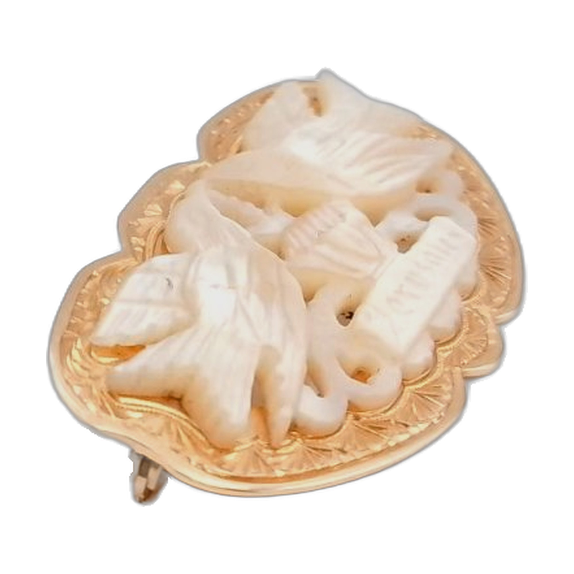 broche or jaune 18k 750/1000 avec camé originale — vue 12