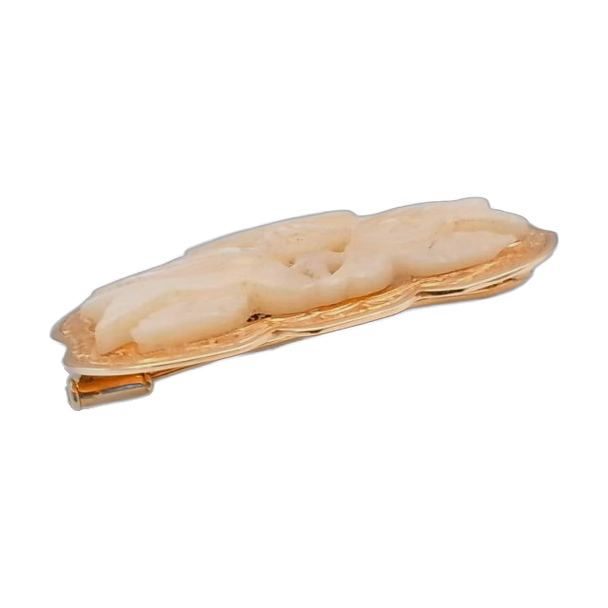 broche or jaune 18k 750/1000 avec camé originale — vue 7