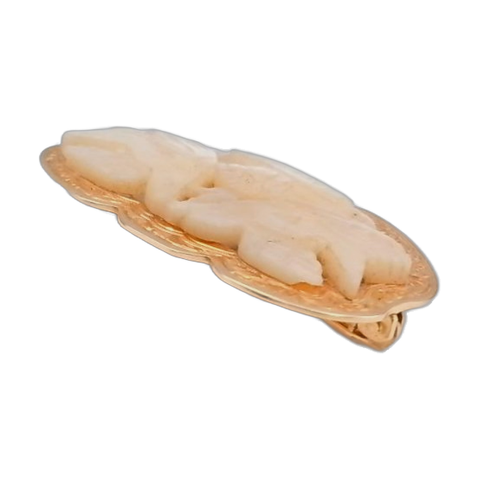 broche or jaune 18k 750/1000 avec camé originale — vue 9