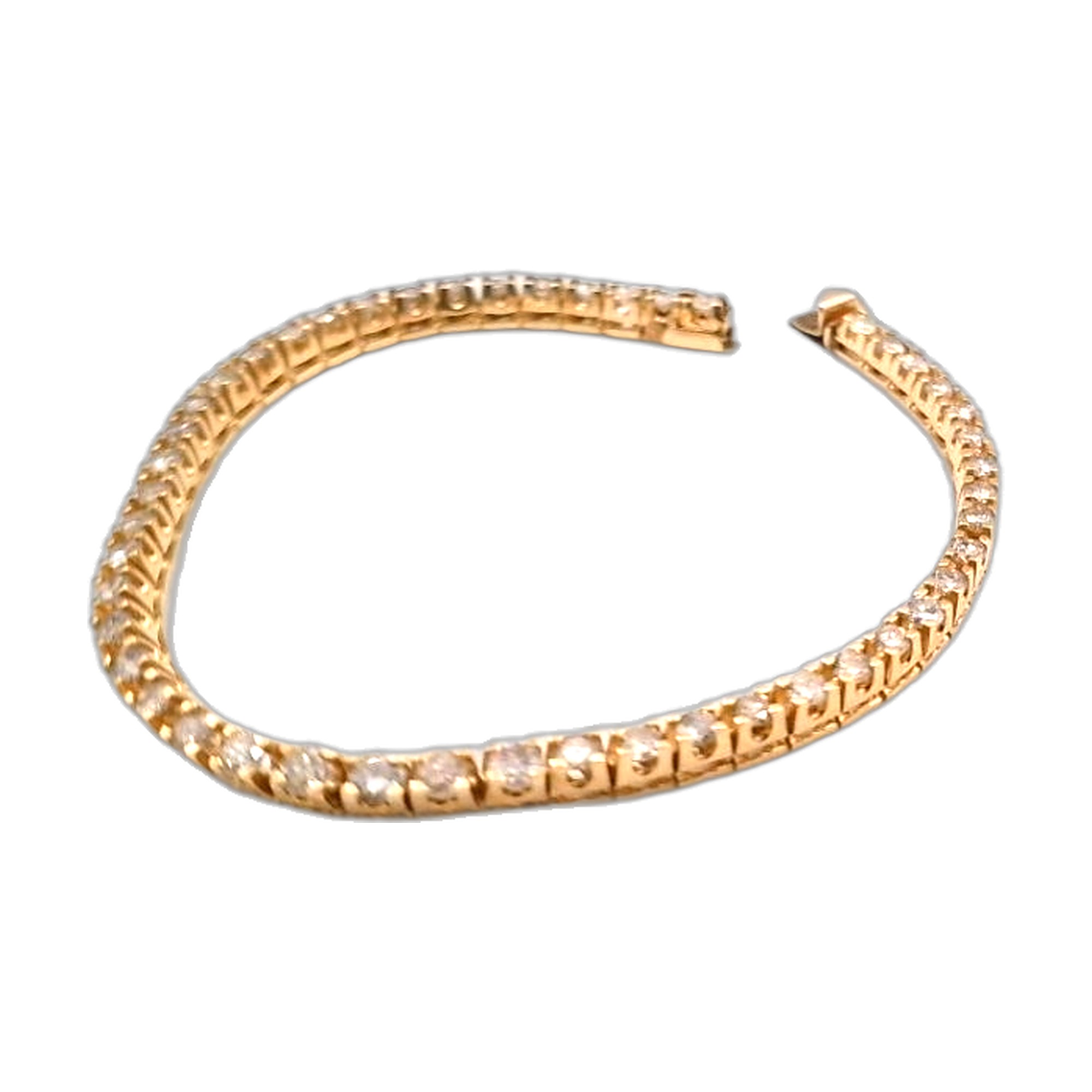Bracelmet tnnis riviere de diamants or jaune
