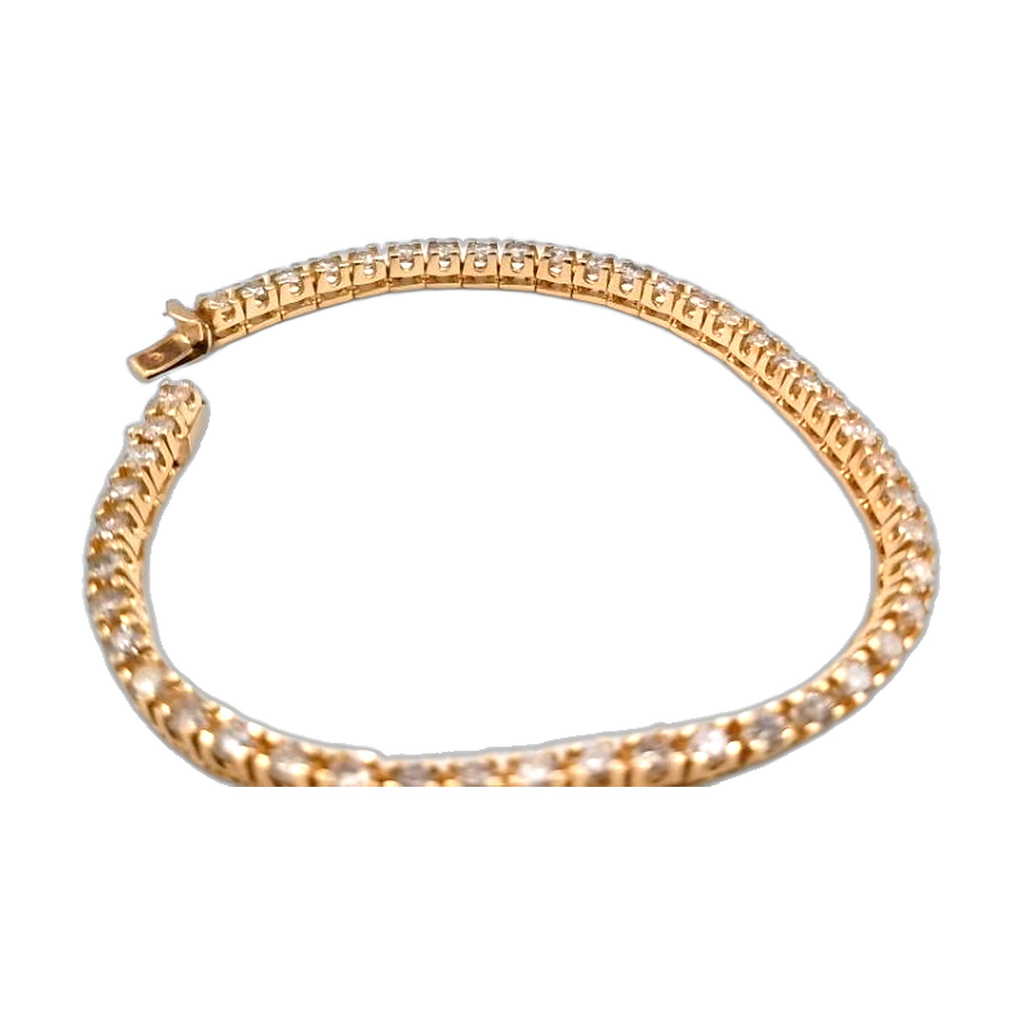 Bracelmet tnnis riviere de diamants or jaune — vue 2