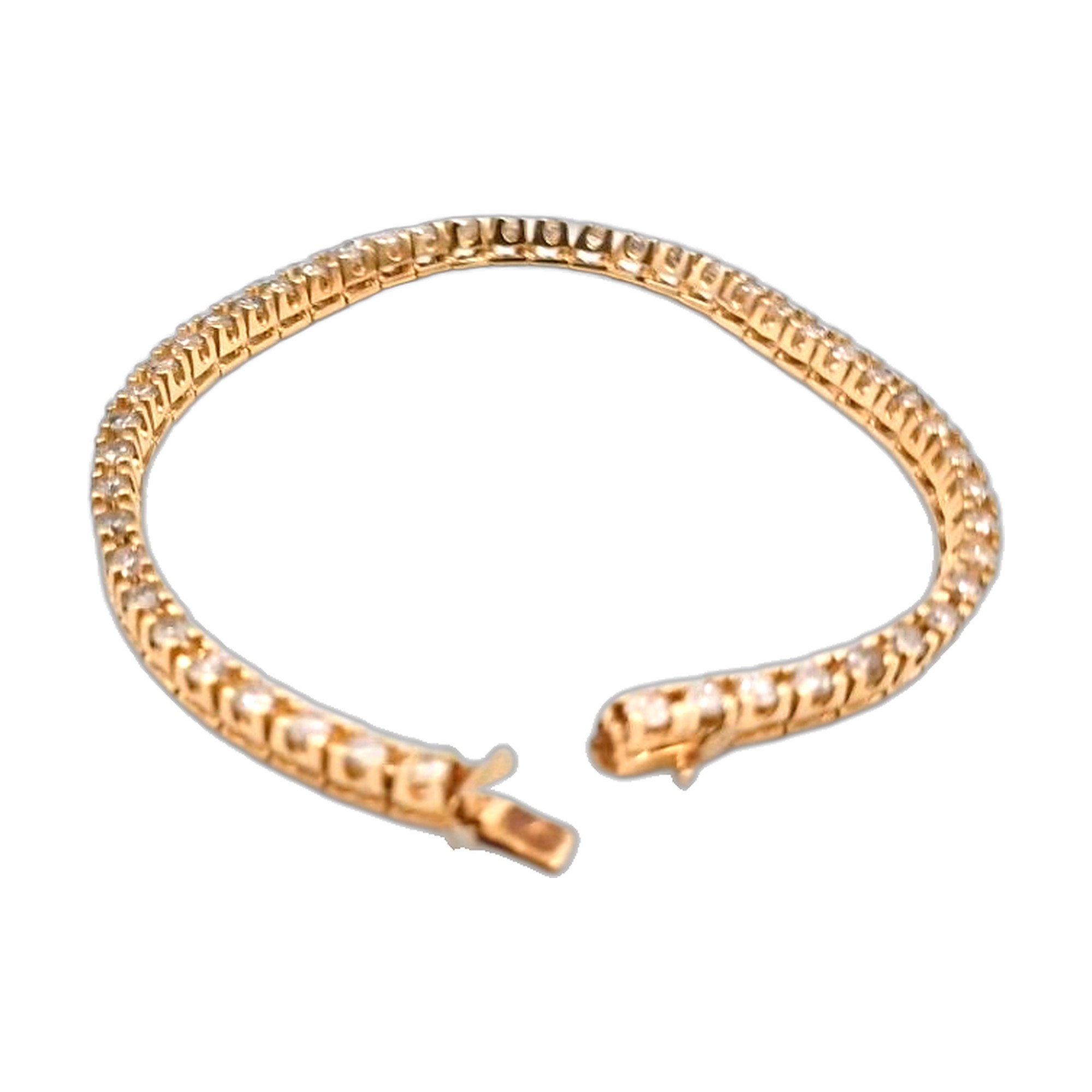 Bracelmet tnnis riviere de diamants or jaune — vue 3