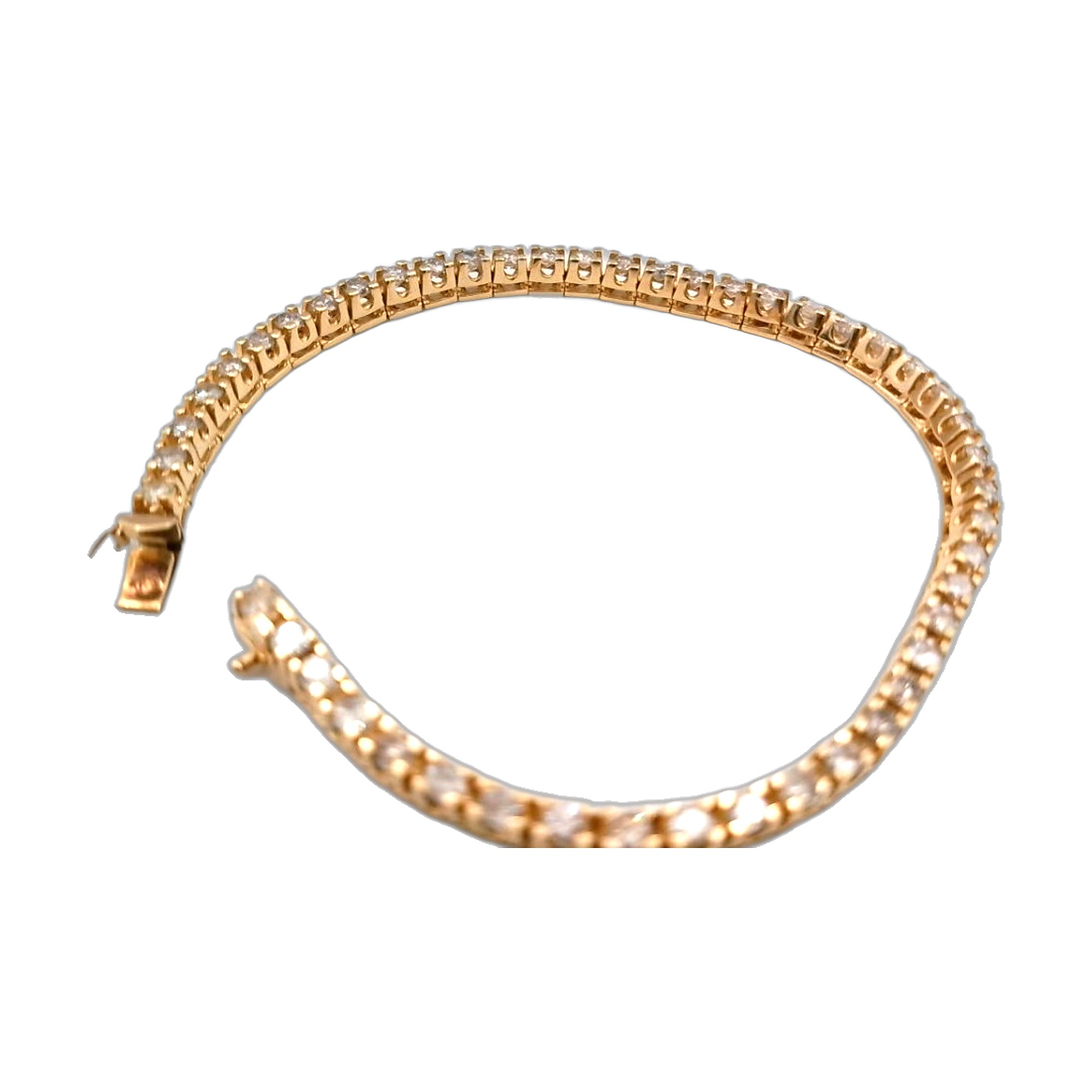 Bracelmet tnnis riviere de diamants or jaune — vue 5