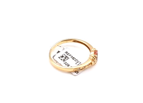 bague or rose 18K 750/1000 avec saphir rose oval de 0.8ct — vue 3