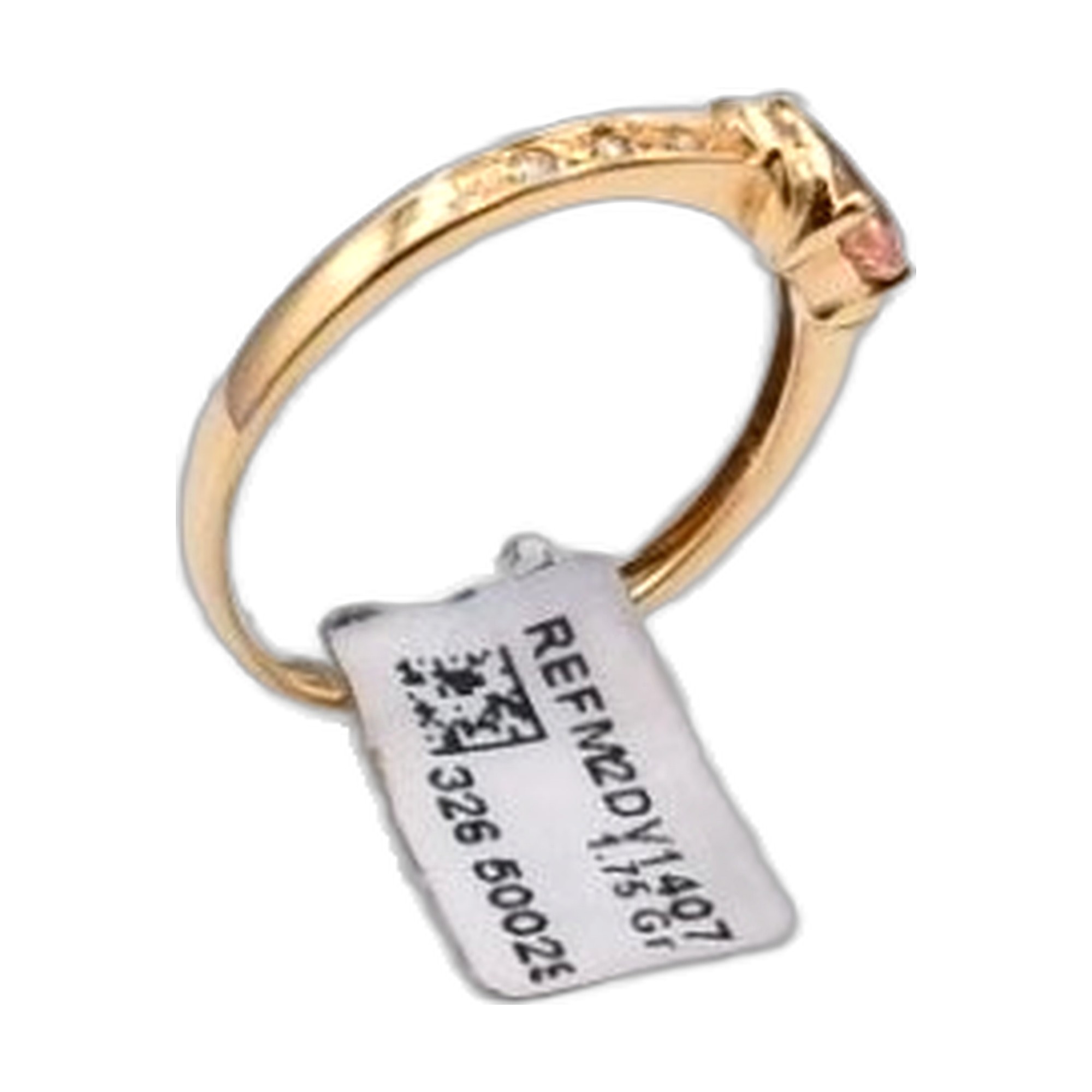 bague or rose 18K 750/1000 avec saphir rose oval de 0.8ct — vue 4