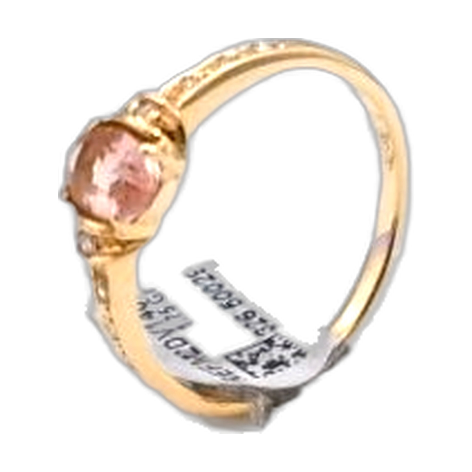 bague or rose 18K 750/1000 avec saphir rose oval de 0.8ct — vue 6