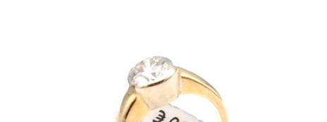 bague lonc or jaune 18K 750/1000 sertis clos diamant — vue 2