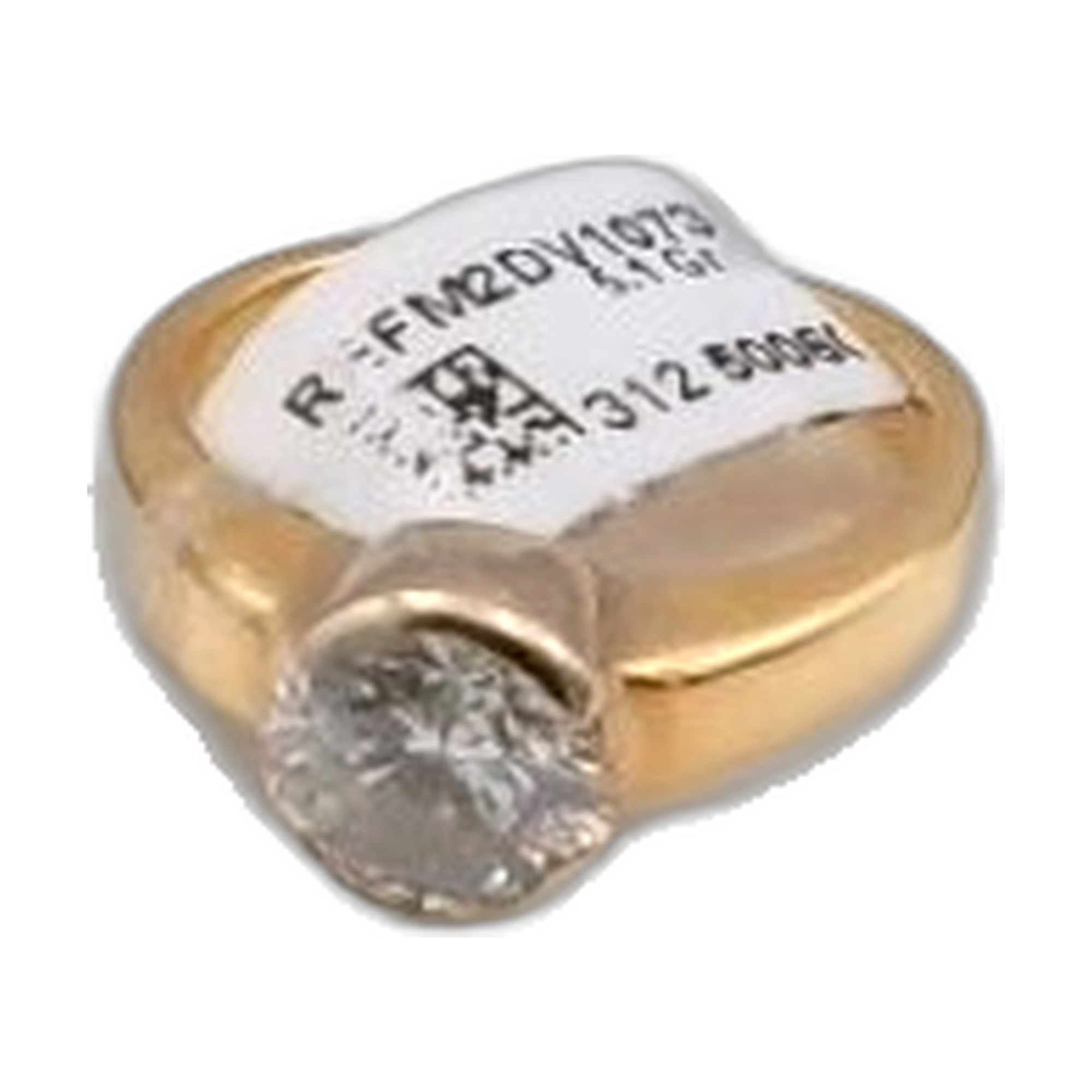 bague lonc or jaune 18K 750/1000 sertis clos diamant — vue 3