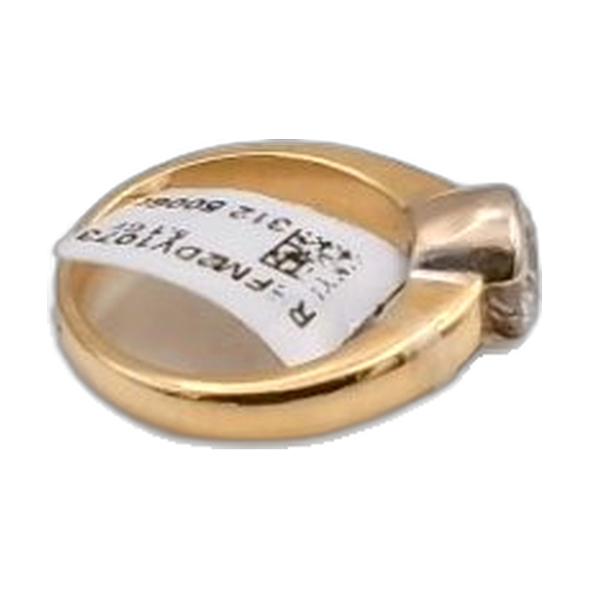bague lonc or jaune 18K 750/1000 sertis clos diamant — vue 4