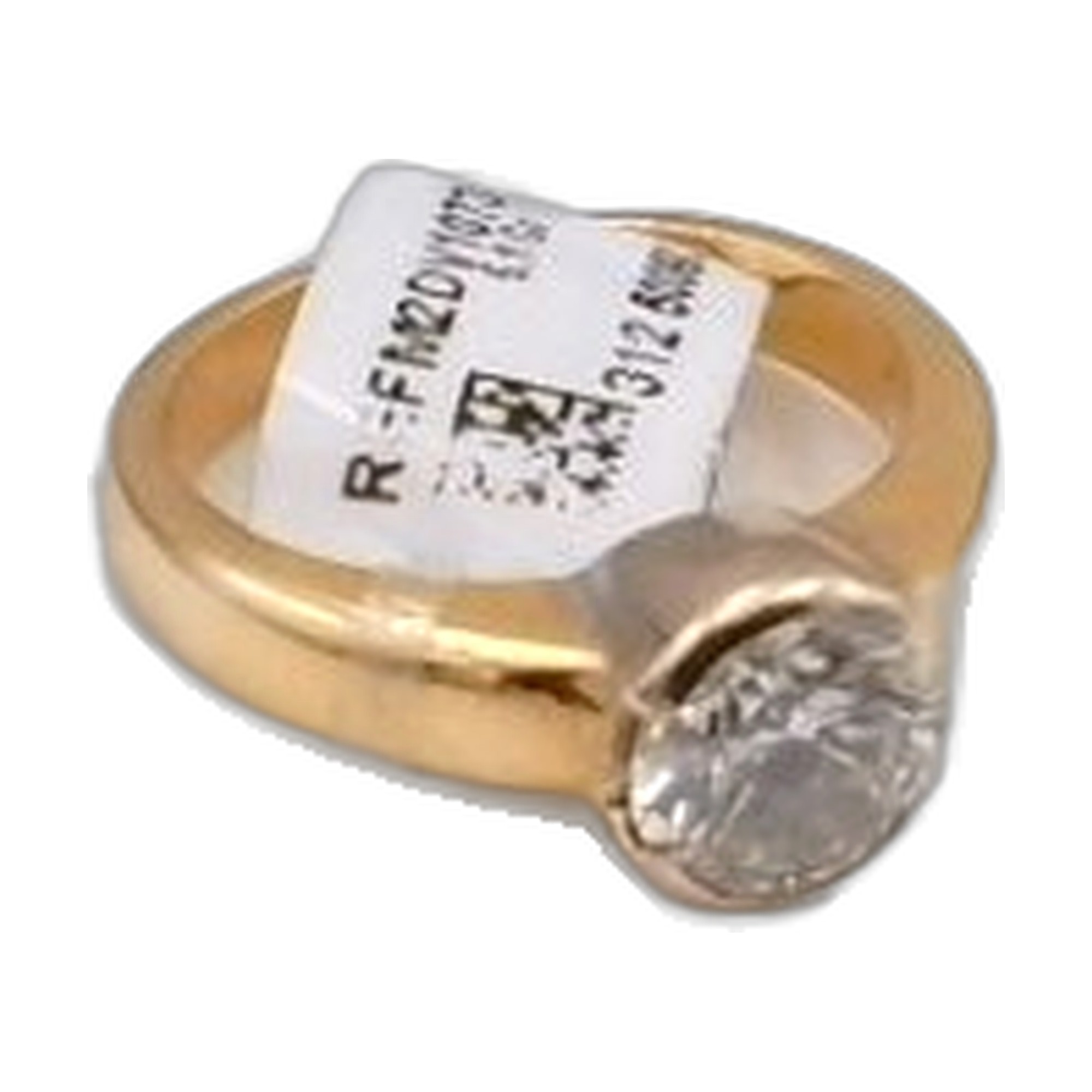 bague lonc or jaune 18K 750/1000 sertis clos diamant — vue 6