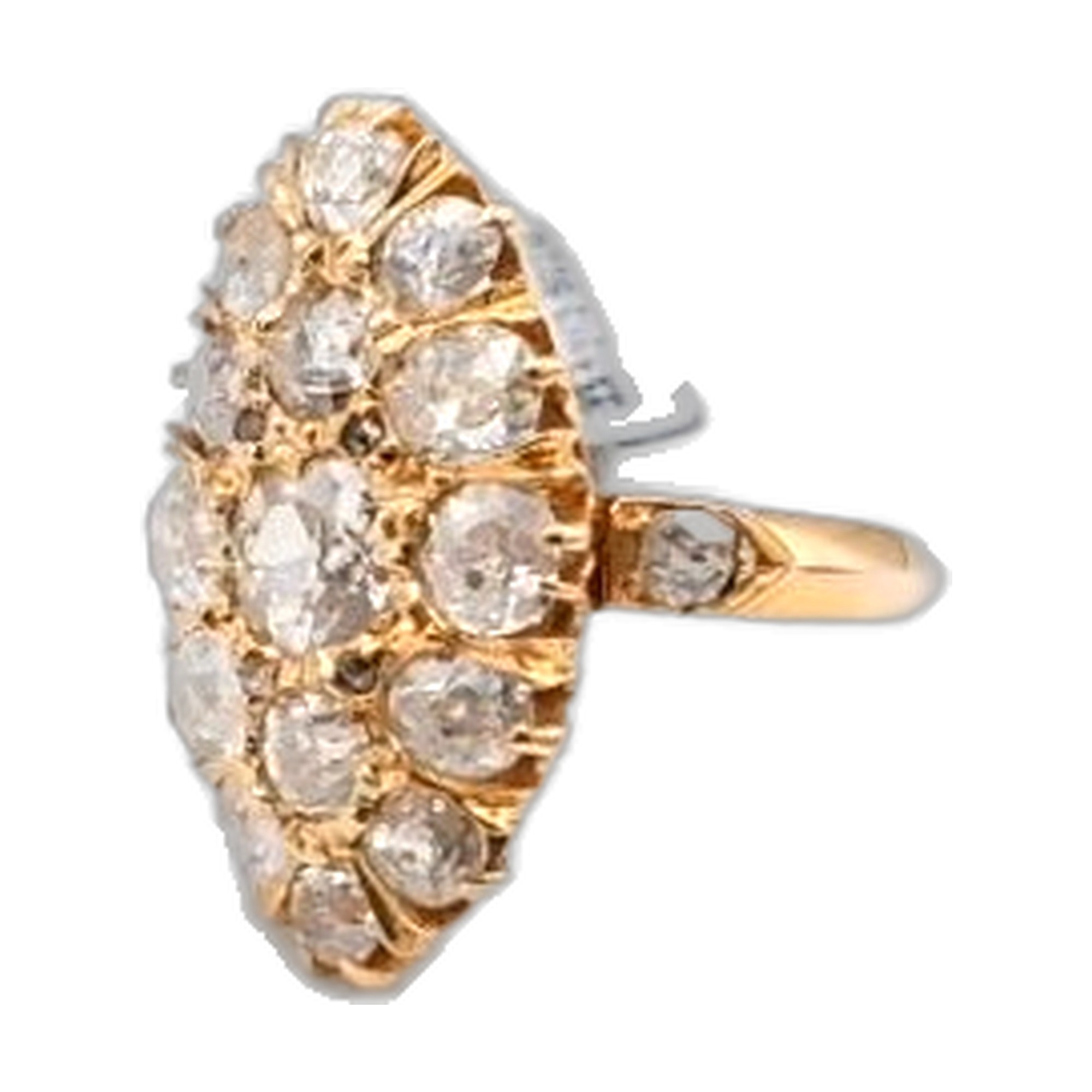 Baguette style 1920 et diamants et or jaune 18K 750/1000