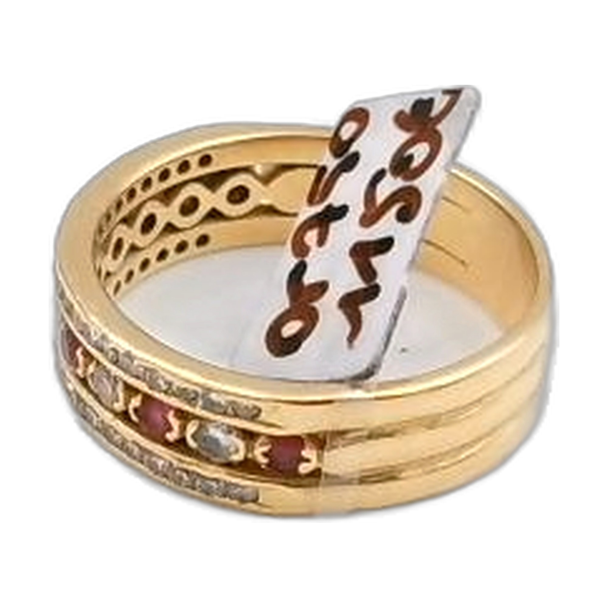 bague en or jaune 18K 750/1000 — vue 3