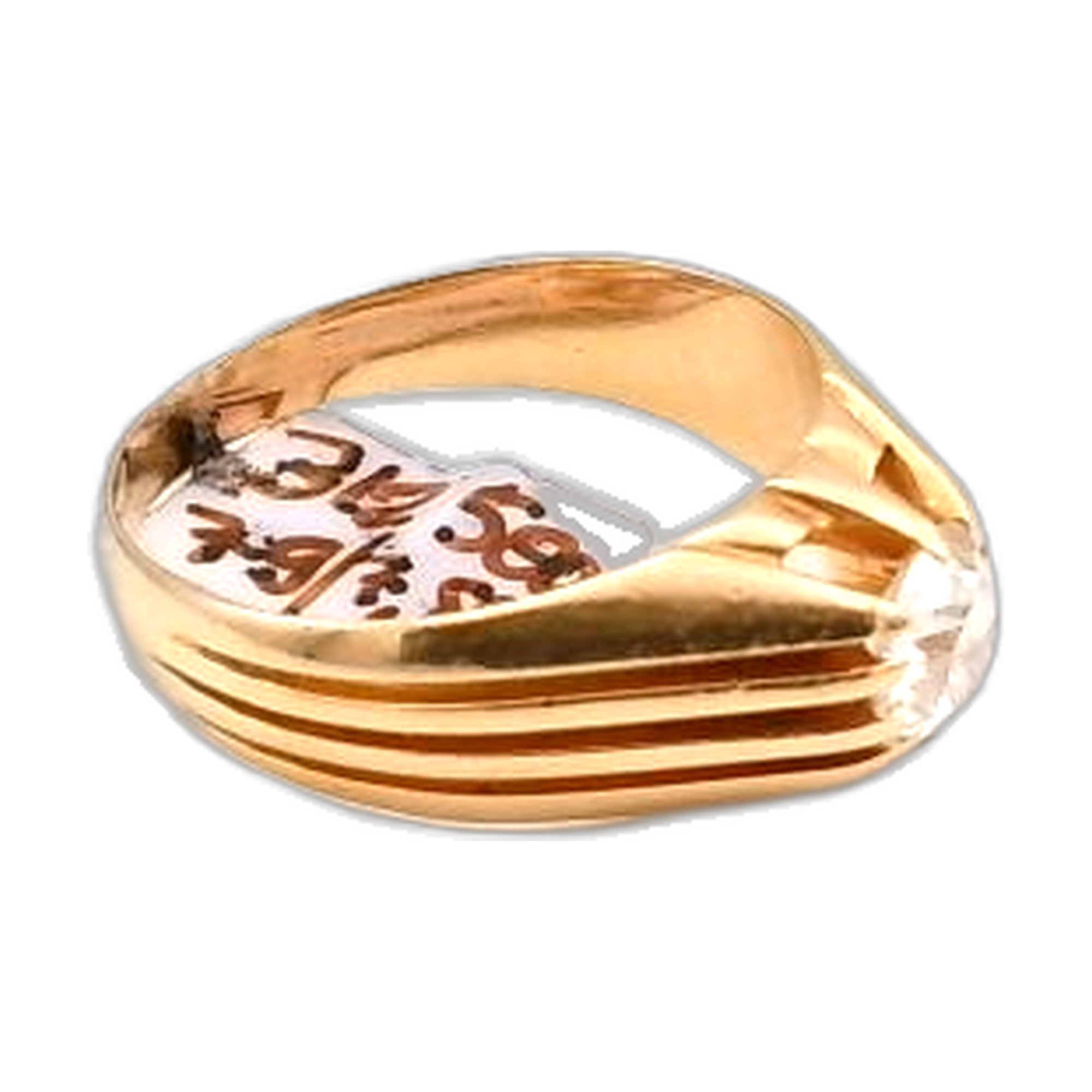 bague or jaune 18K 750/1000 diamant jonc anglais — vue 11
