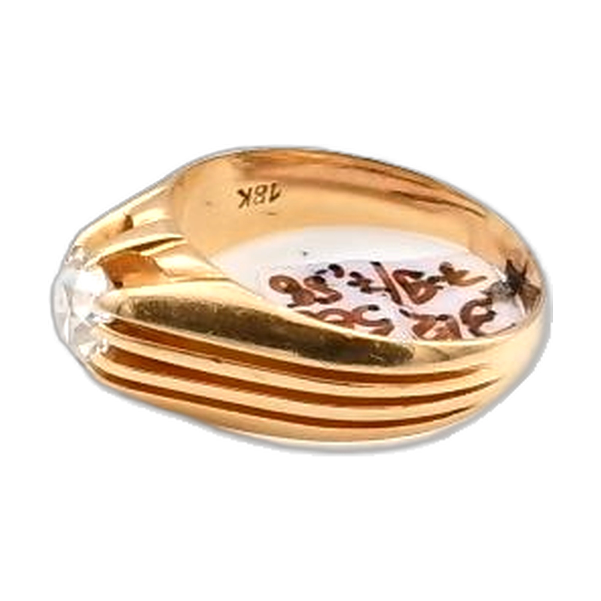 bague or jaune 18K 750/1000 diamant jonc anglais — vue 5