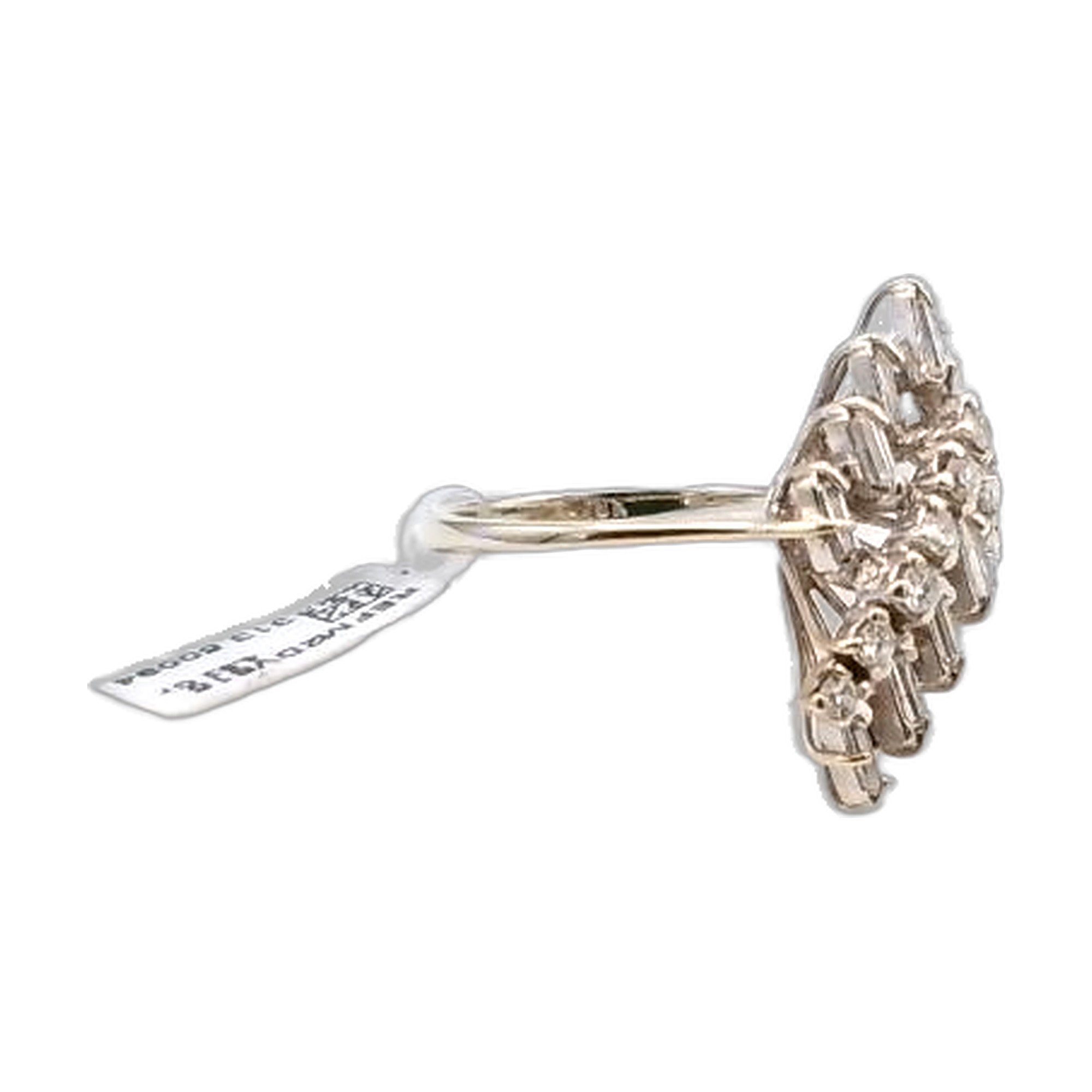 bague or blanc 18k 750/1000 diamant brillant et reglette — vue 2
