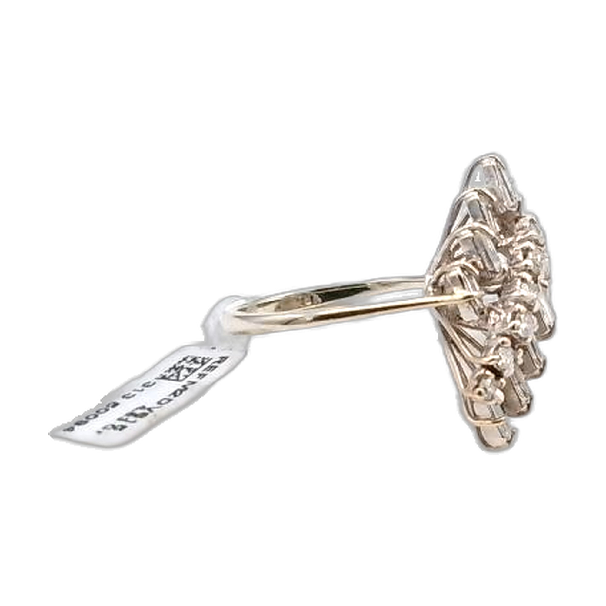 bague or blanc 18k 750/1000 diamant brillant et reglette — vue 3