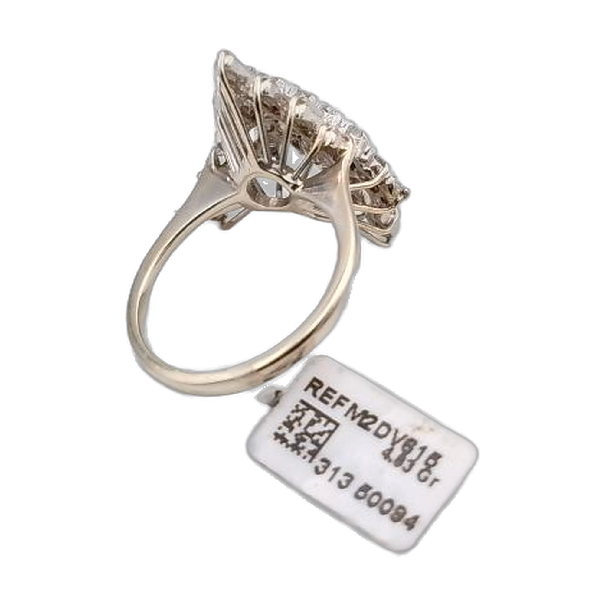 bague or blanc 18k 750/1000 diamant brillant et reglette — vue 4