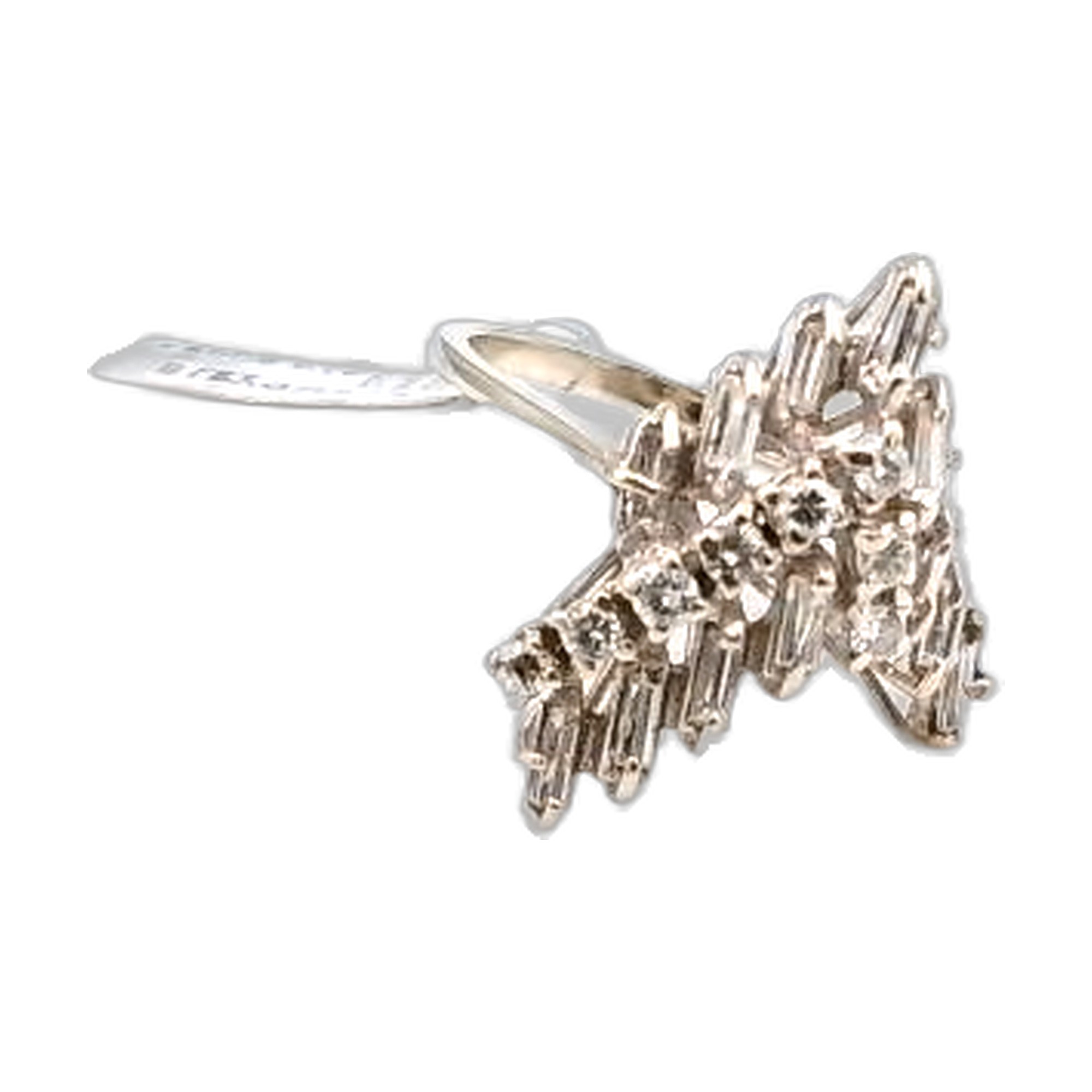 bague or blanc 18k 750/1000 diamant brillant et reglette — vue 6
