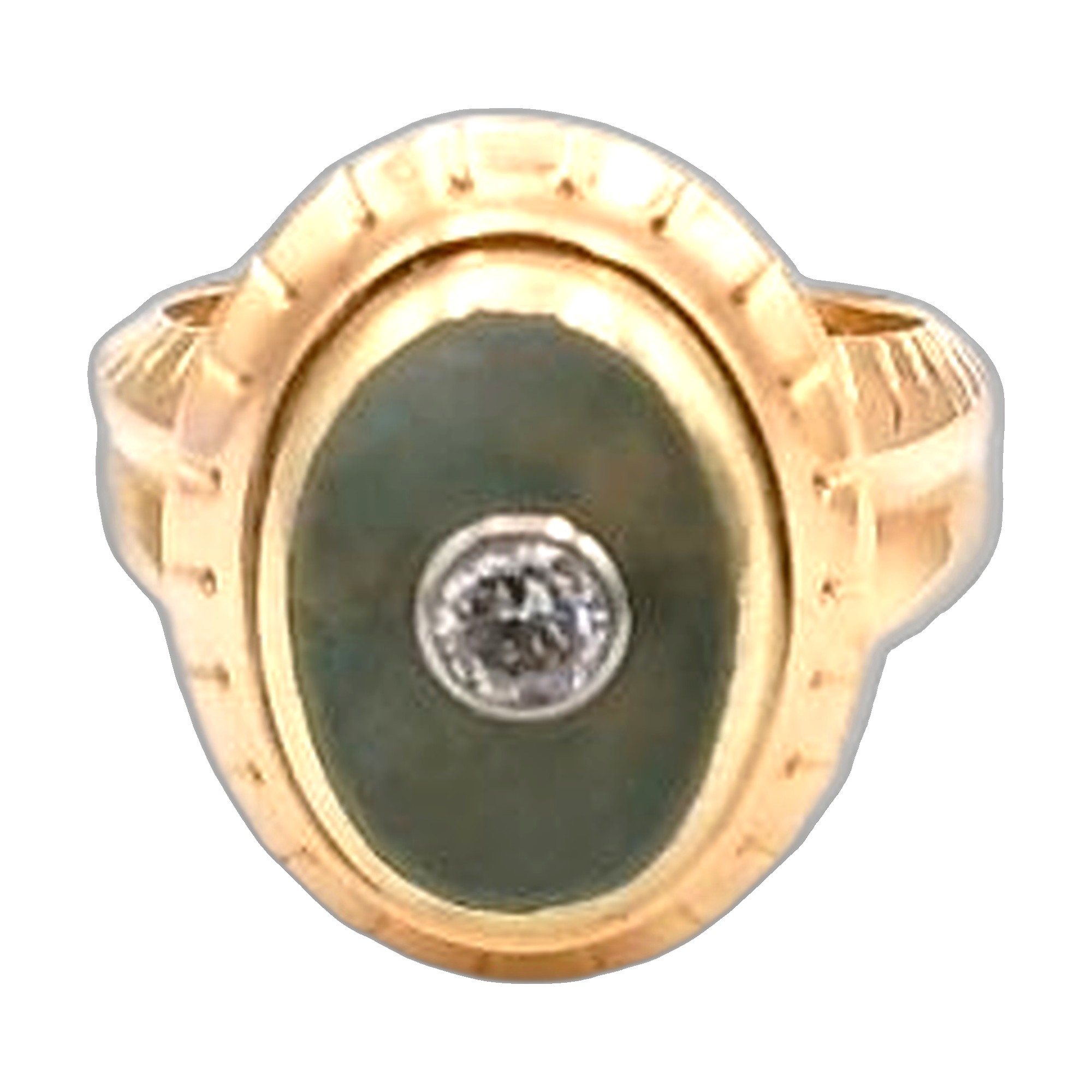 bague marquise jade et diamant — vue 6