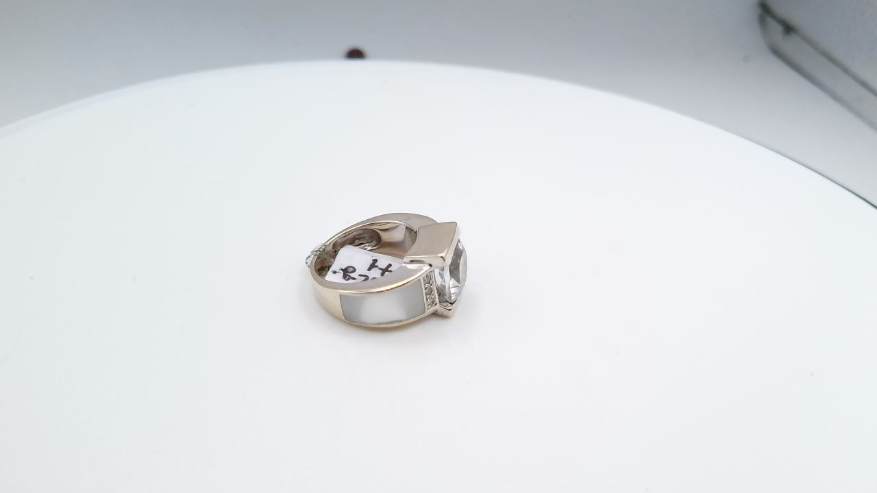 jonc solitaire en or blanc 18K 750/1000 dimant taille coussin 1.5ct approx — vue 6