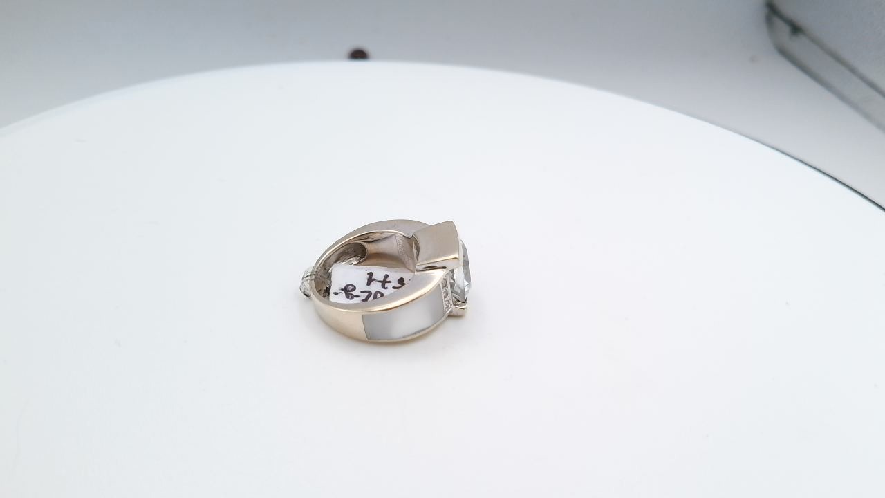 jonc solitaire en or blanc 18K 750/1000 dimant taille coussin 1.5ct approx — vue 8