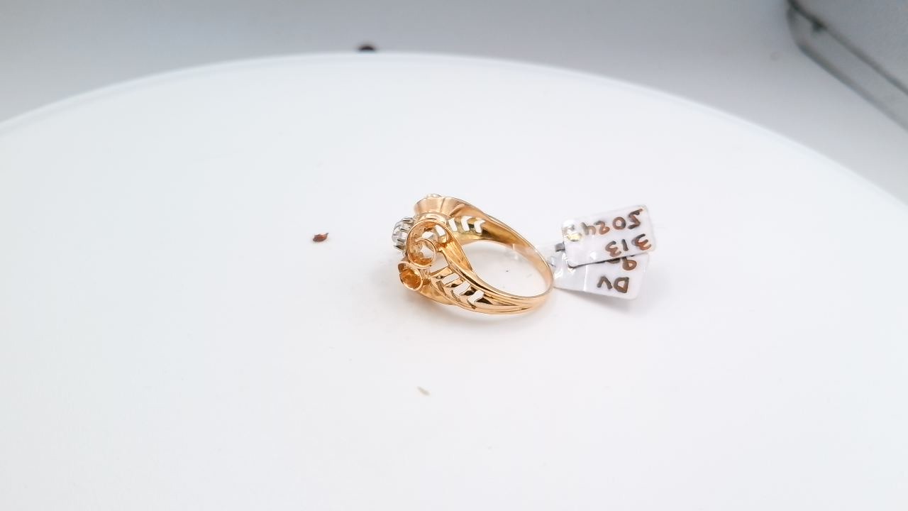 bague style art deco type 1930 diamant taille ancienne — vue 3