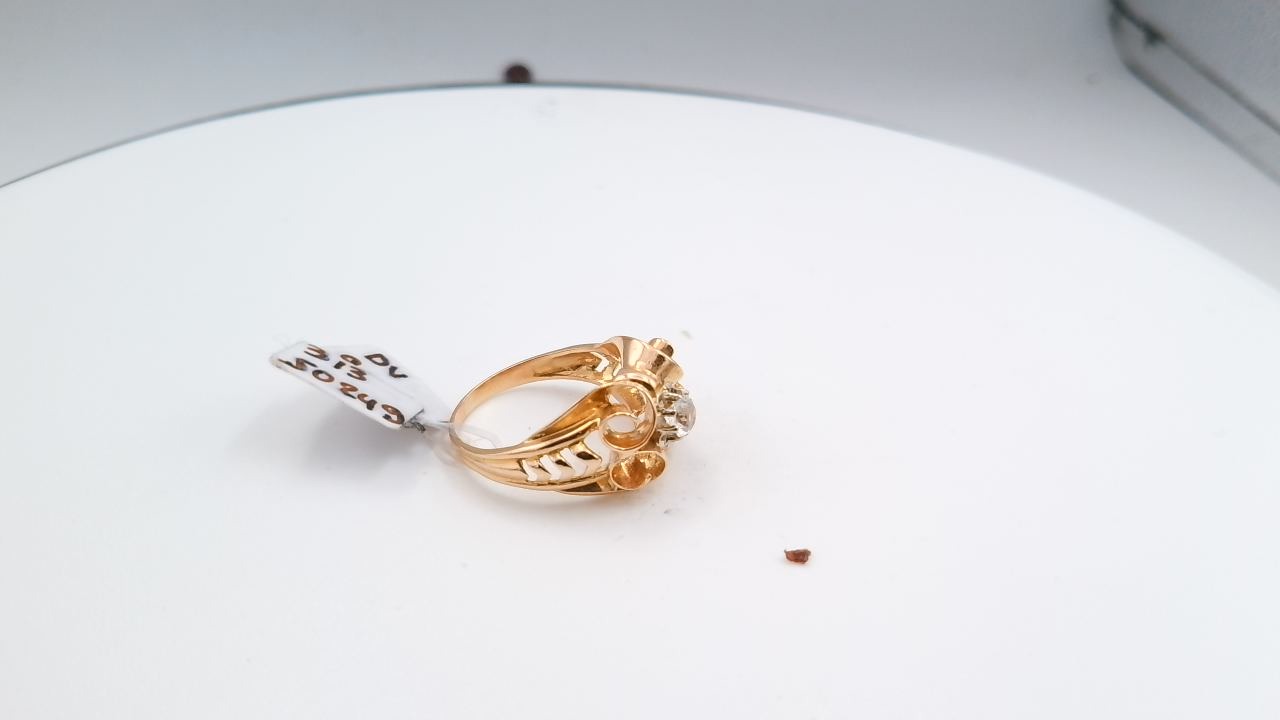 bague style art deco type 1930 diamant taille ancienne — vue 4