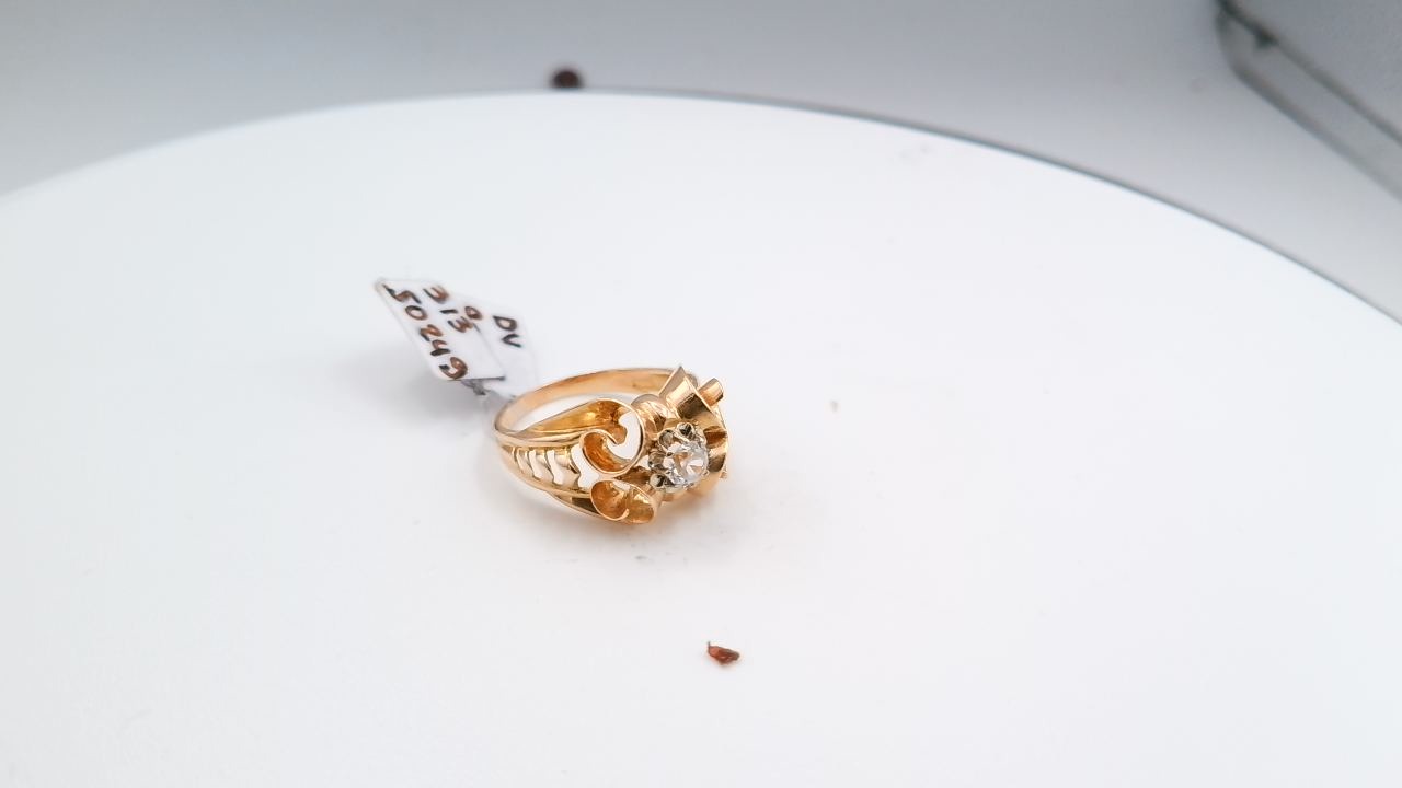 bague style art deco type 1930 diamant taille ancienne — vue 7