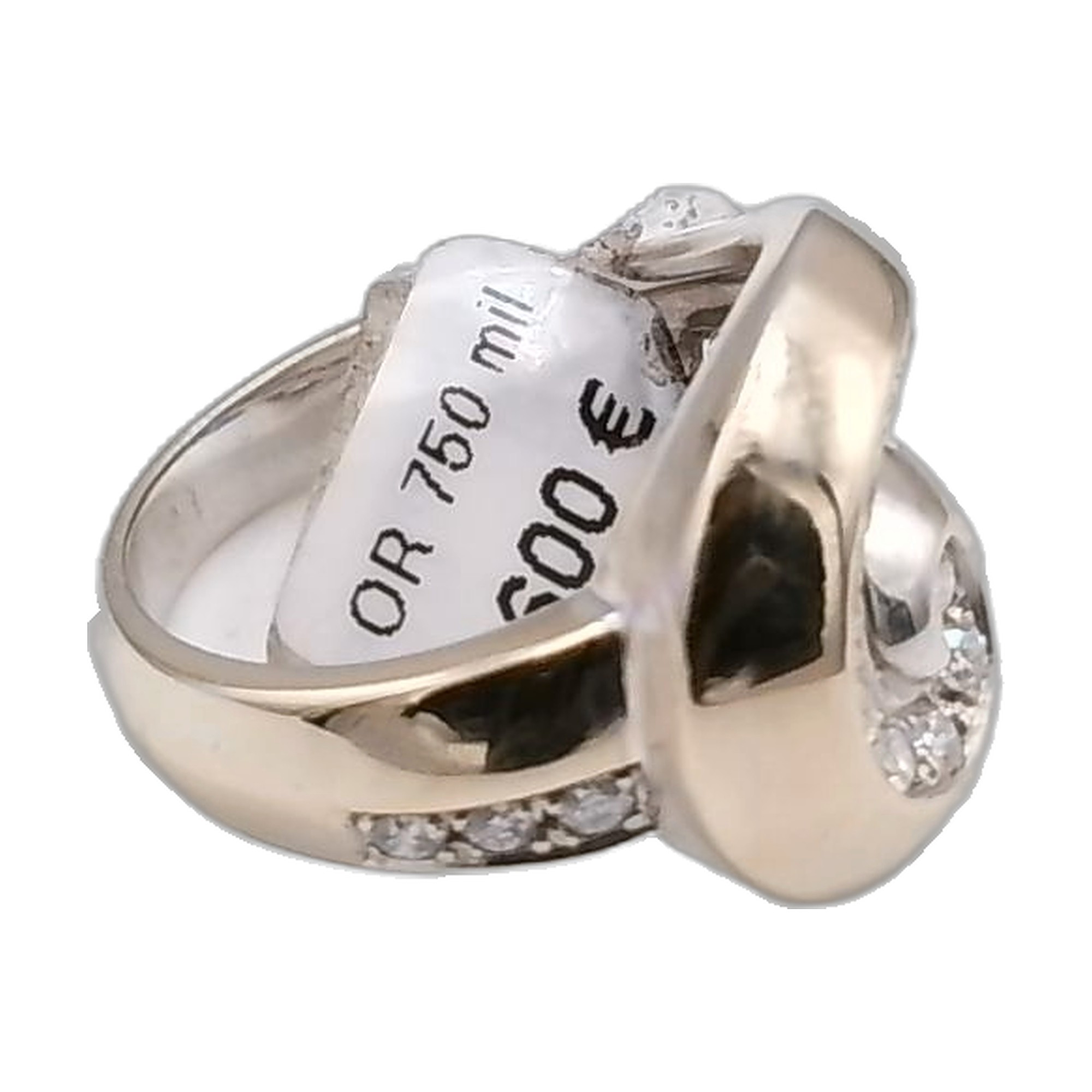 bague or blanc 18K 750/1000 diamants — vue 2