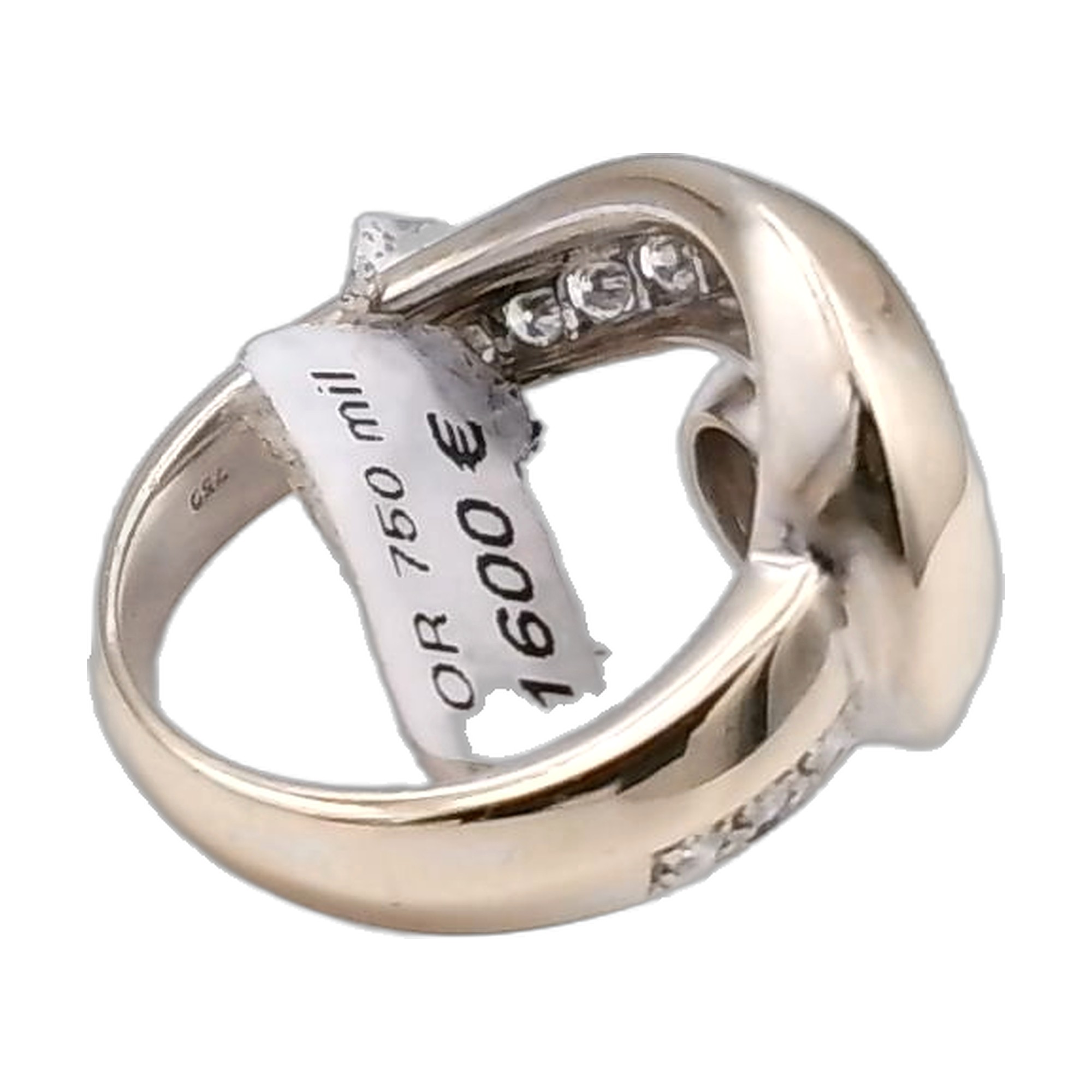 bague or blanc 18K 750/1000 diamants — vue 5