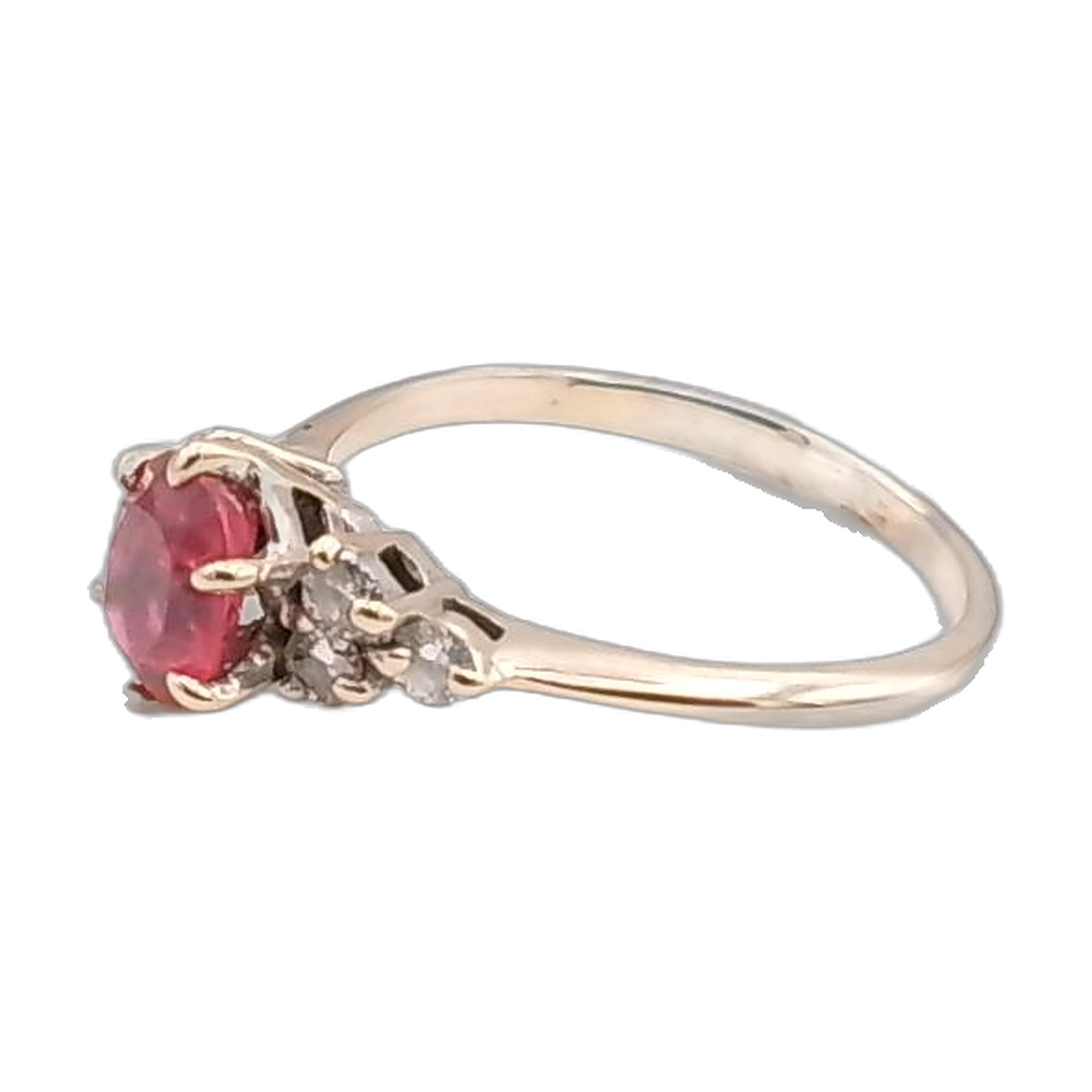 bague rubis or blanc 18k 750/1000 avec diamant — vue 2