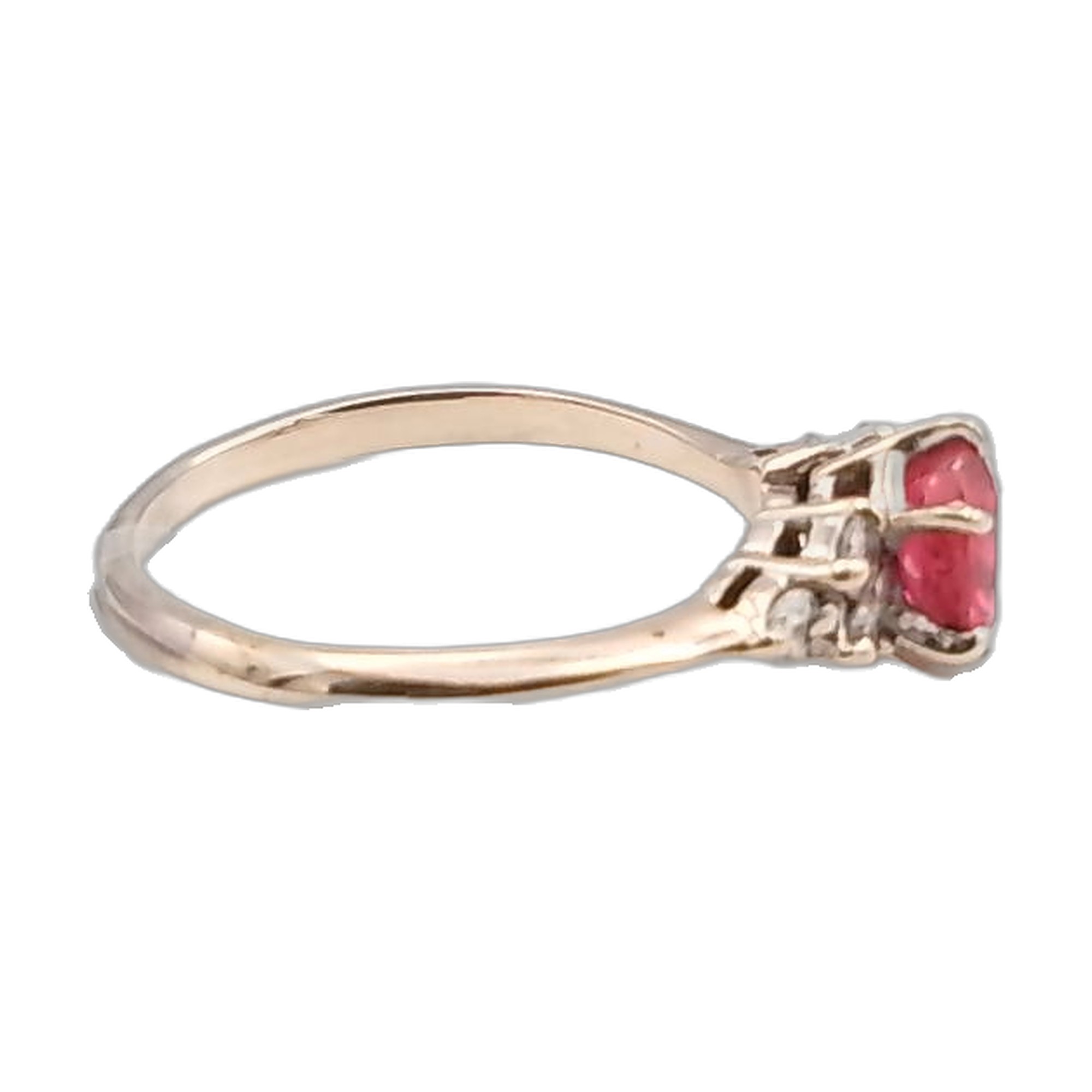 bague rubis or blanc 18k 750/1000 avec diamant — vue 4