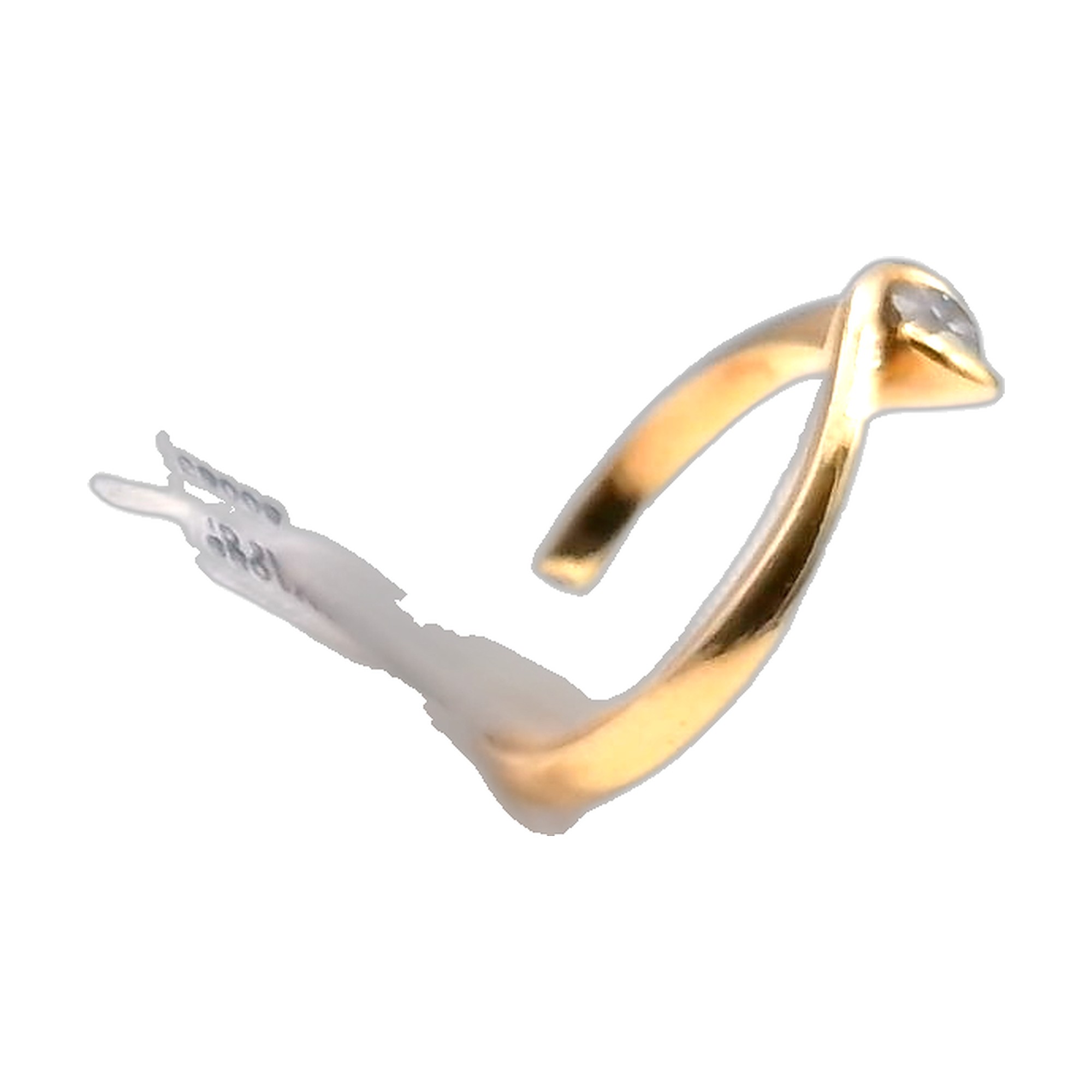 bague or jaune 18K 750/1000 diamant sertis rail — vue 6