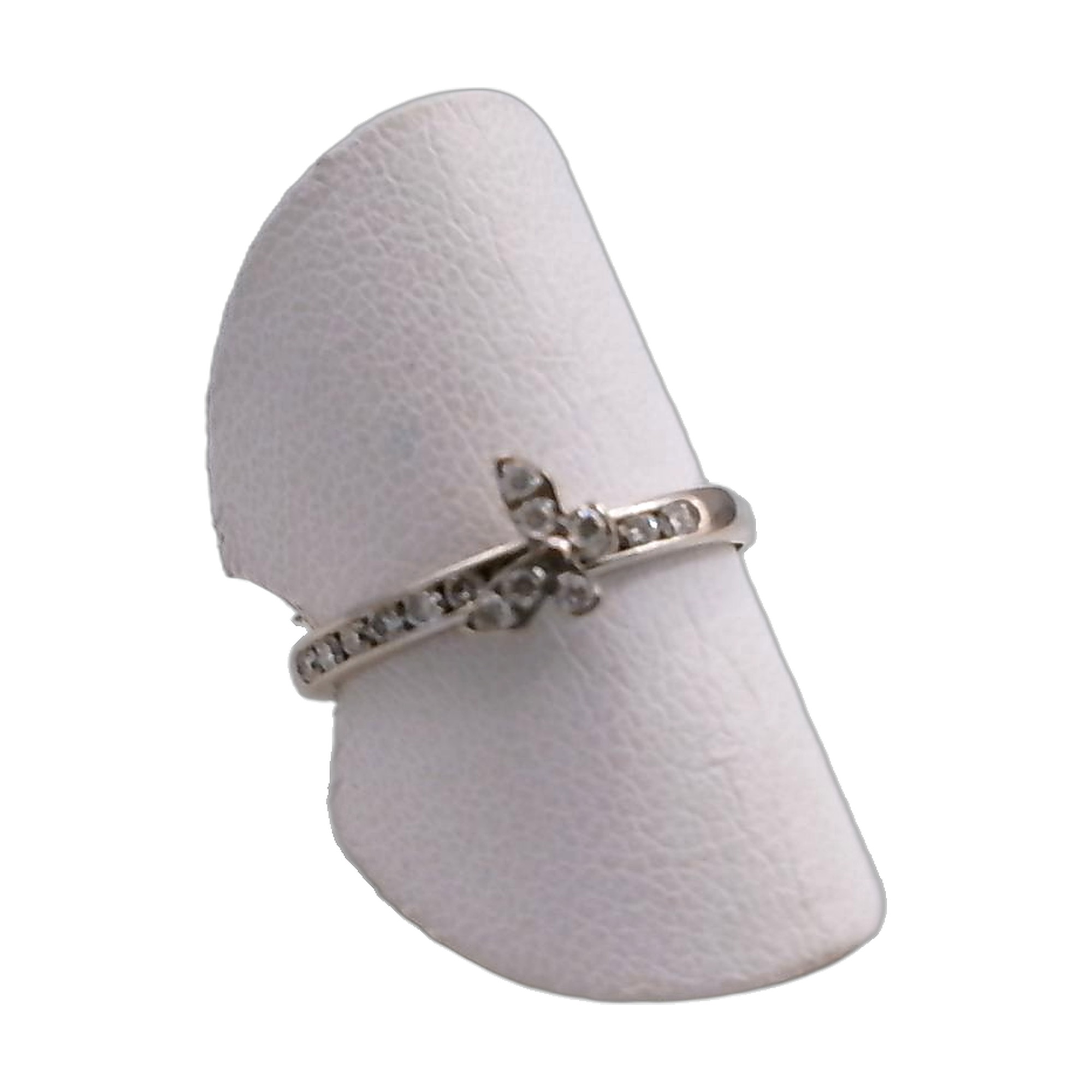 bagaue en or blanc 18K 750/1000 motif papillon diamant — vue 6