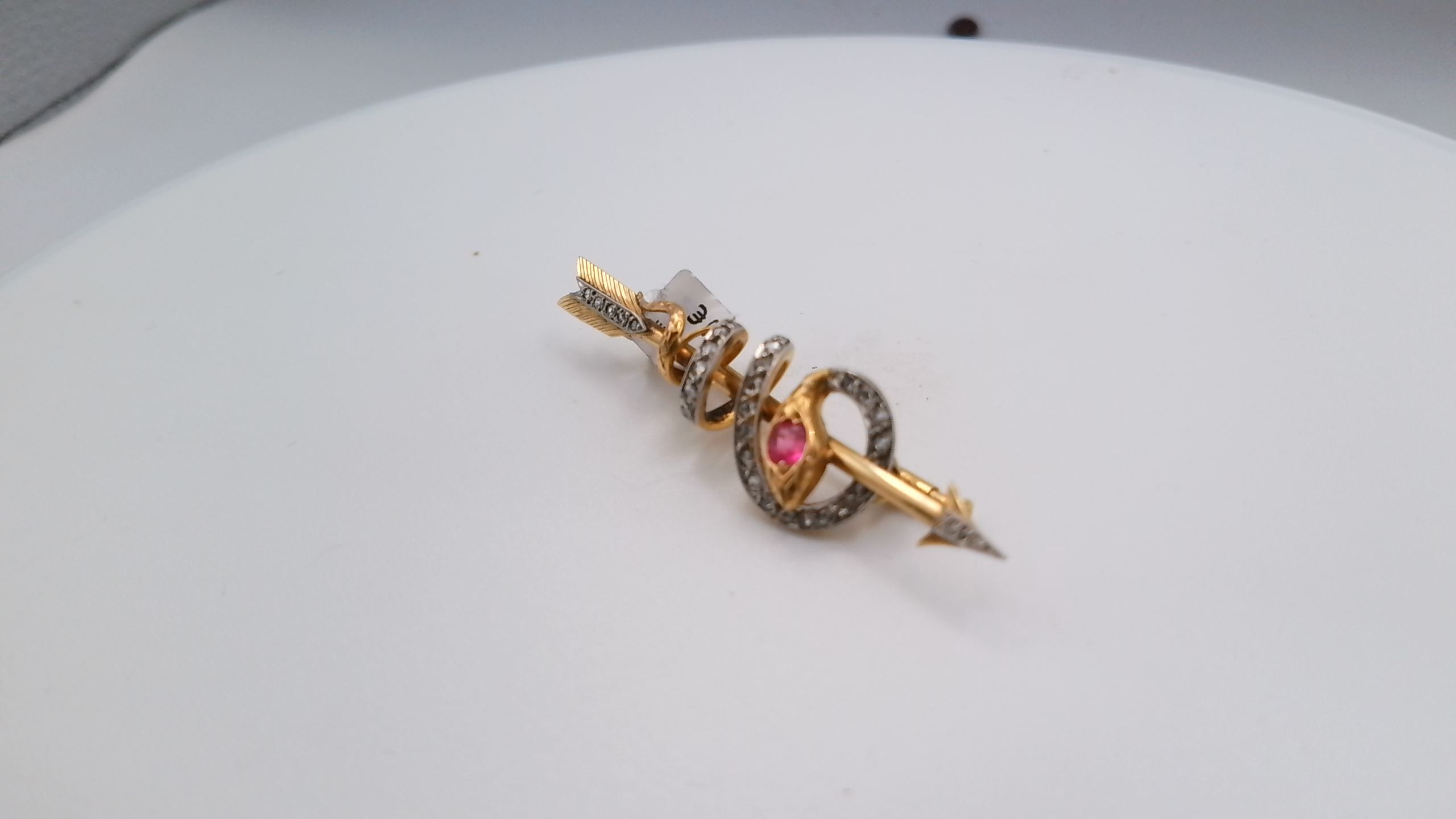 broche en or jaune 18K 750/1000 — vue 2