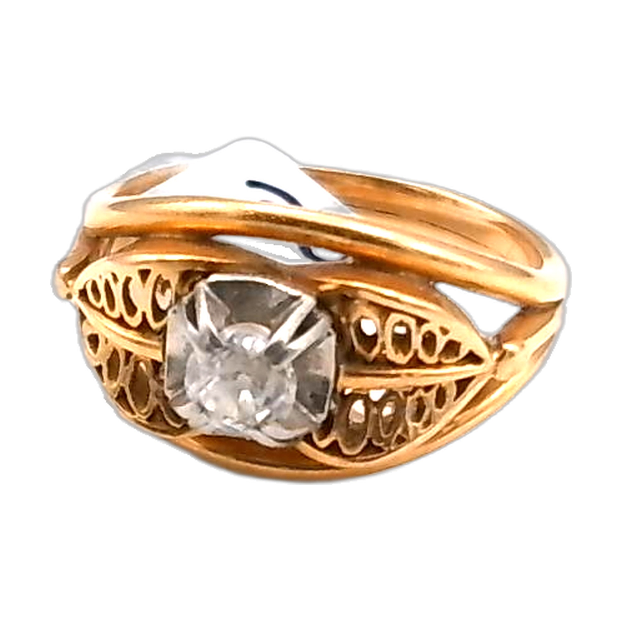 bague art deco en diamant taille ancienne — vue 6