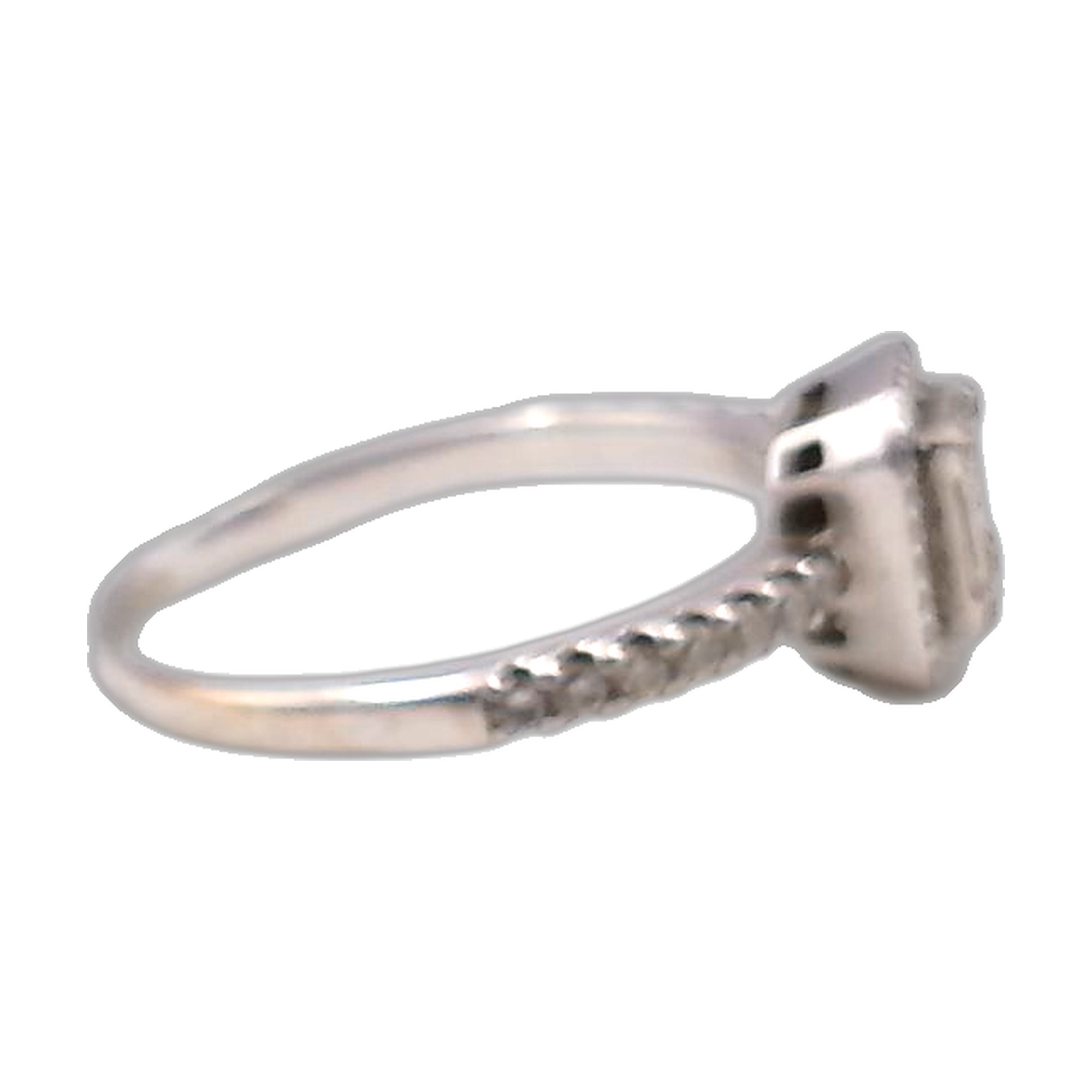 Bague or blanc 18k 750/1000 diamant — vue 4