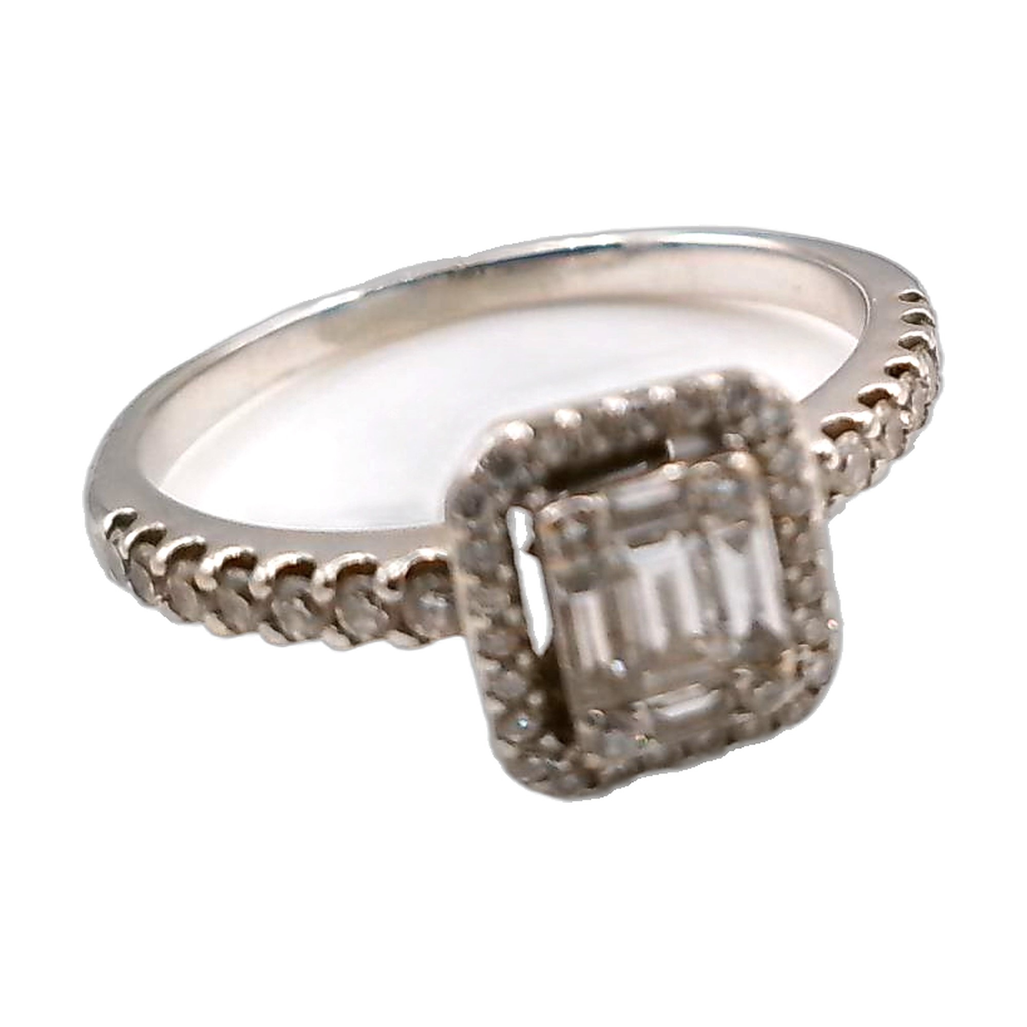Bague or blanc 18k 750/1000 diamant — vue 5