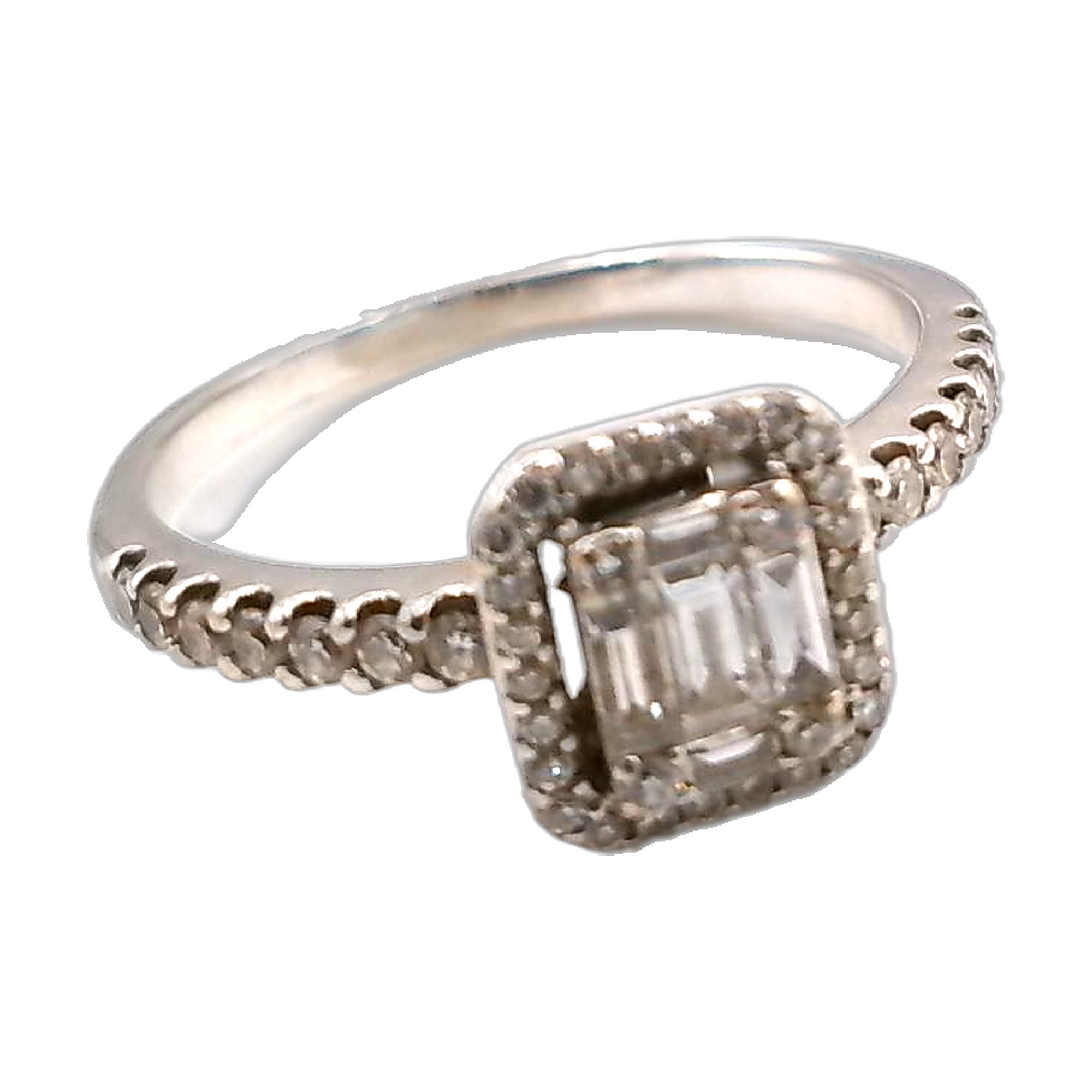 Bague or blanc 18k 750/1000 diamant — vue 6
