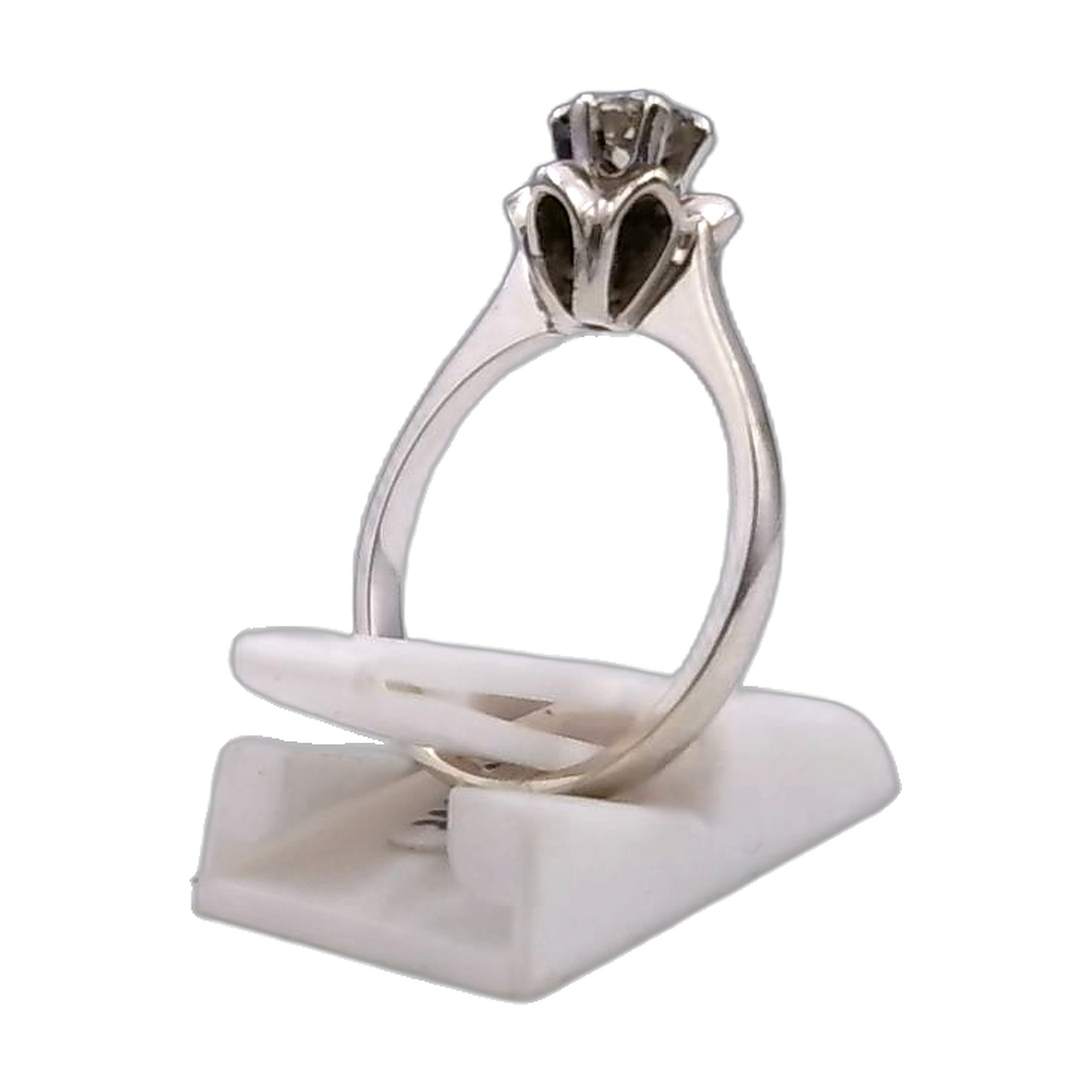 bague solitaire or blanc et diamant — vue 4