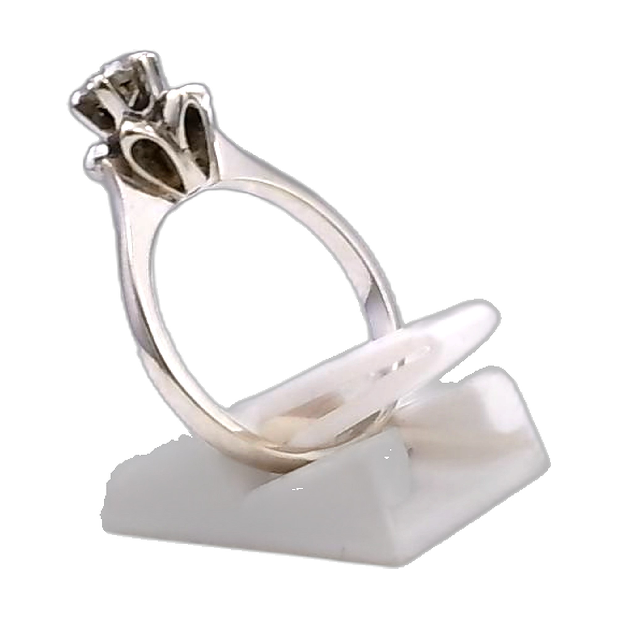 bague solitaire or blanc et diamant — vue 5