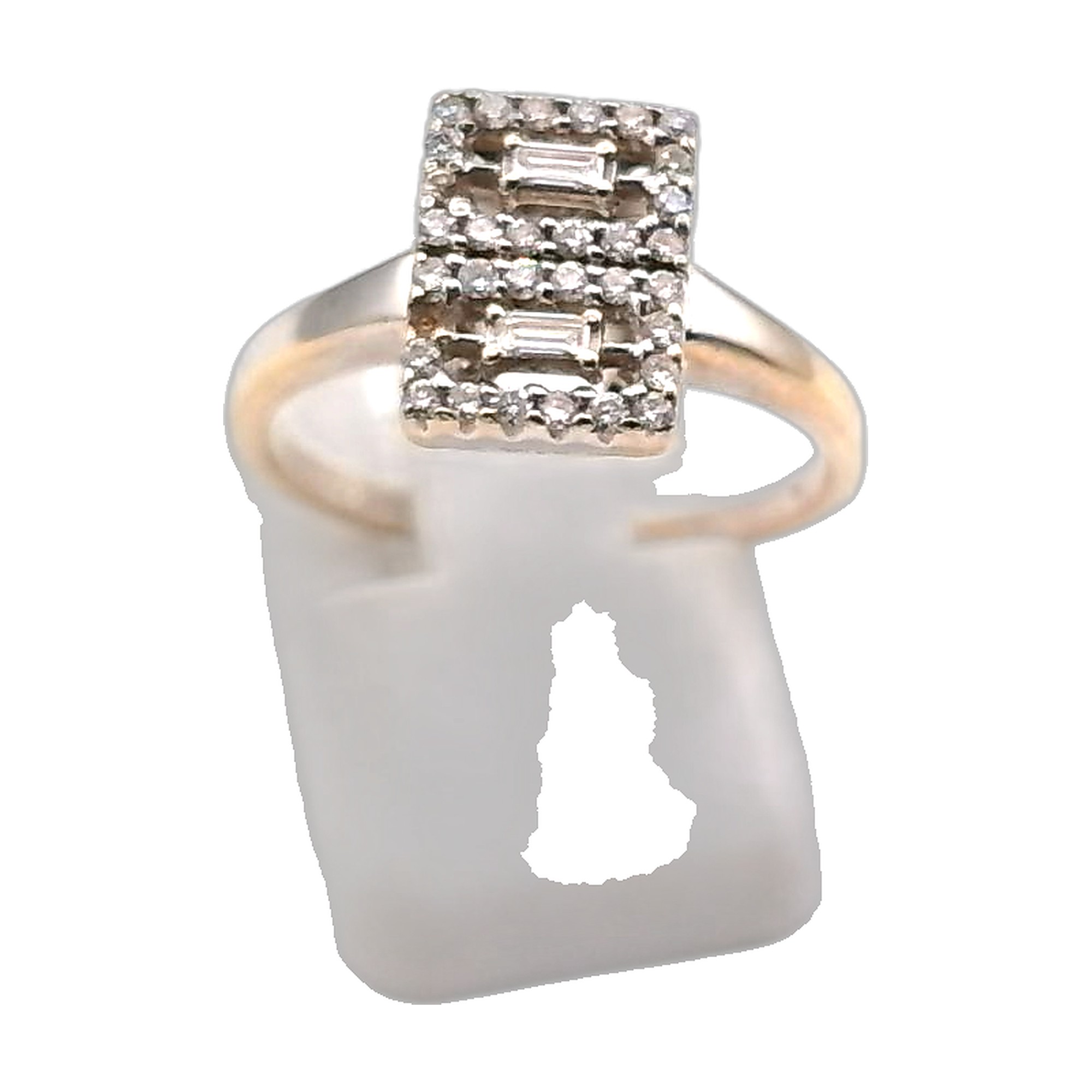bague art deco en or blanc 18L 750/1000 — vue 4