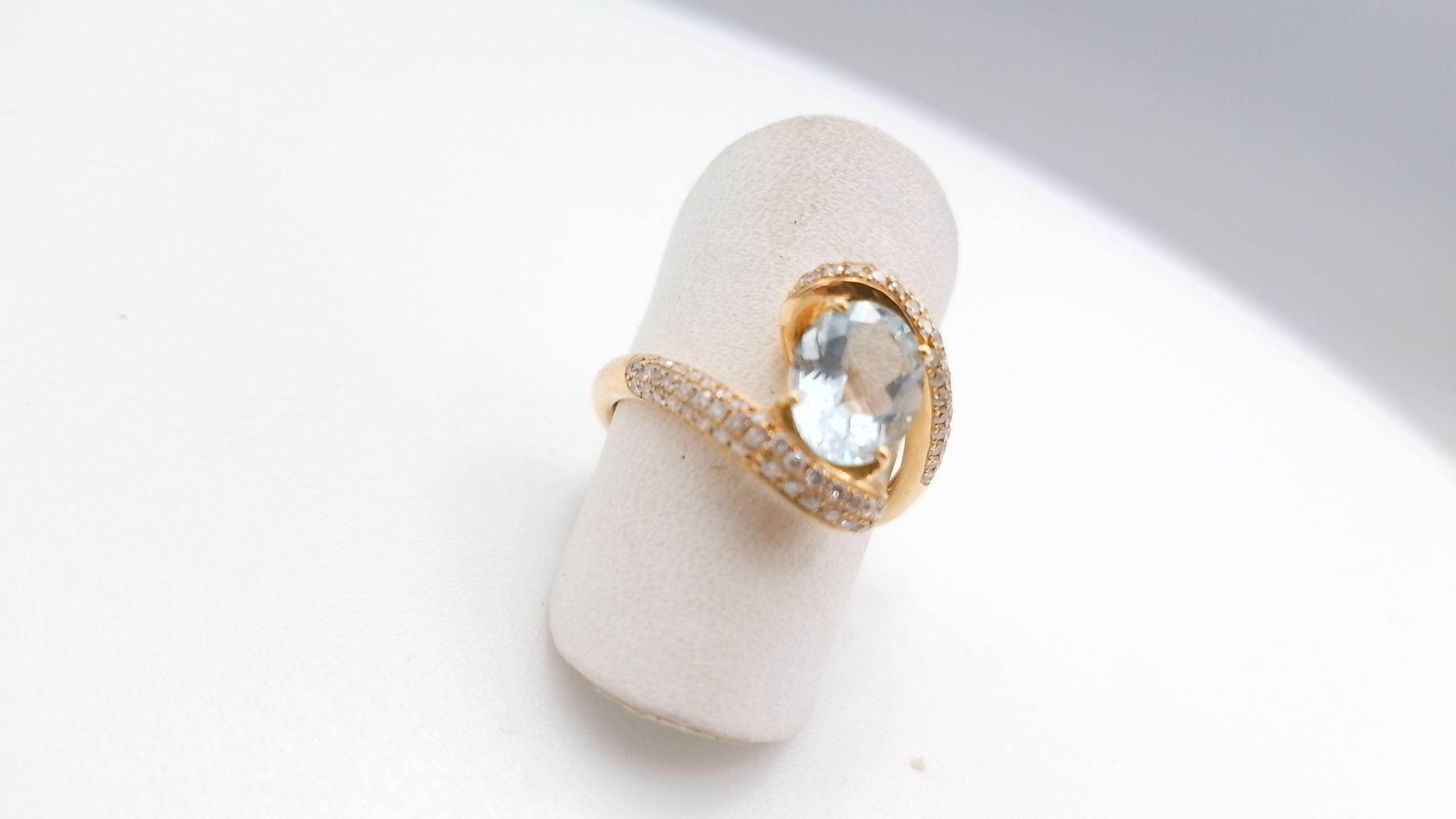 bague topaze et diamant — vue 2