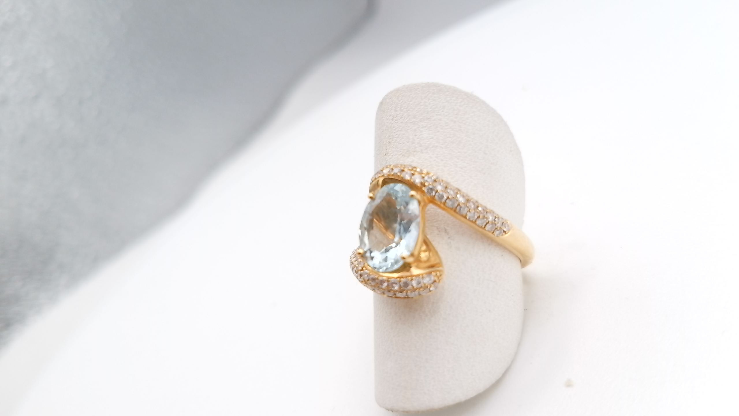 bague topaze et diamant — vue 3