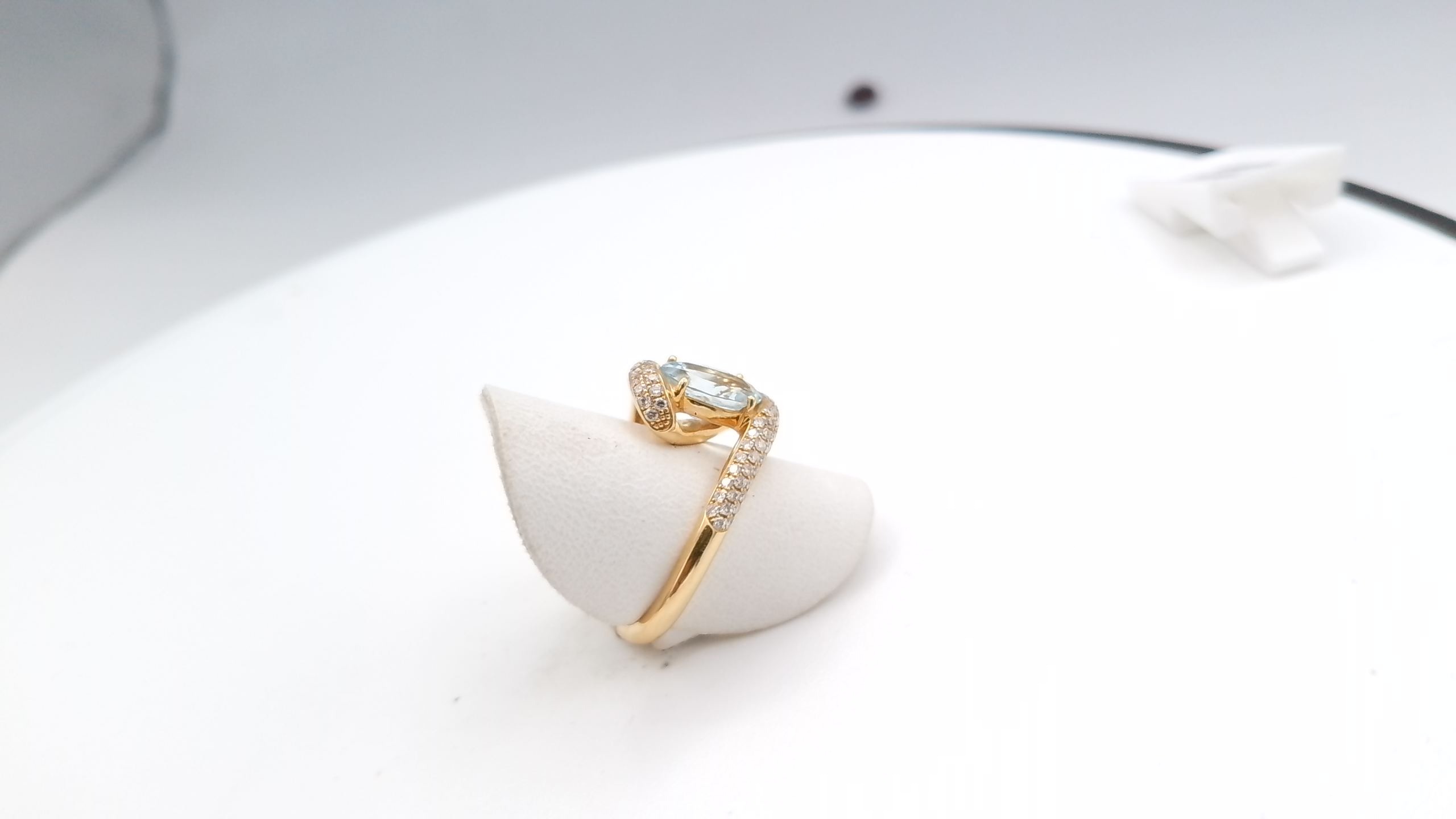 bague topaze et diamant — vue 4