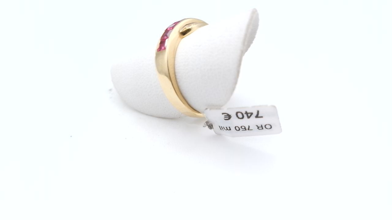 bague or jaune rubis et diamant — vue 5