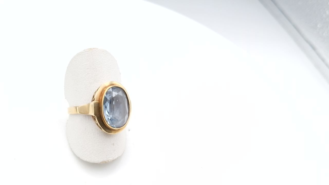 bague cocktail des annee 1970 avec Topaze et or jaune 14k — vue 2